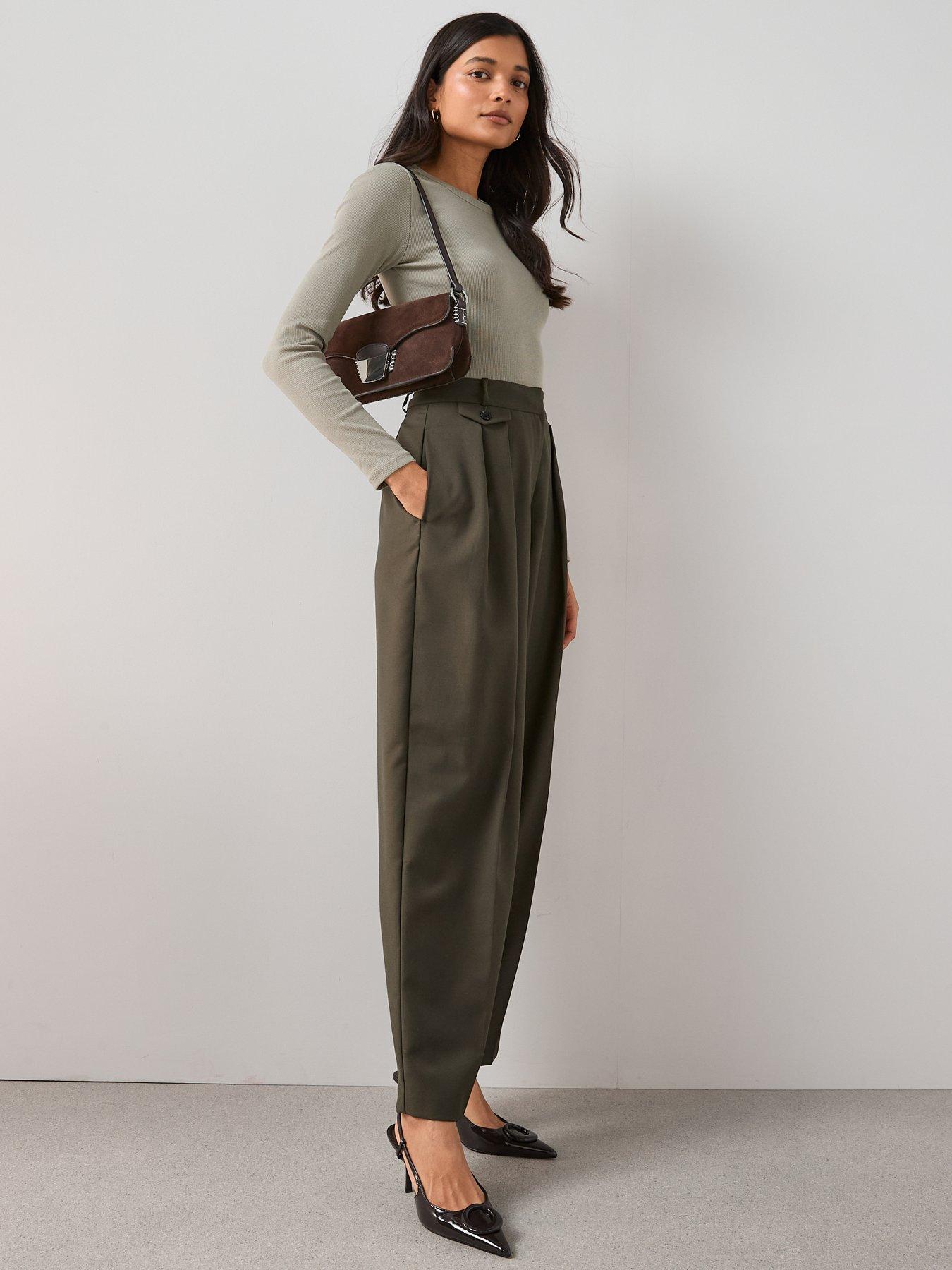 Image 3 of 7 of The Very Collection Stretch Long Sleeve Rib T-shirt - Green