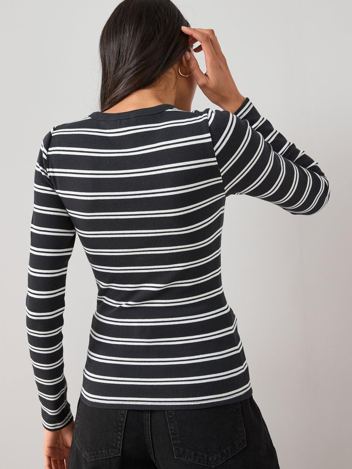 Image 2 of 7 of The Very Collection Stretch Long Sleeve Rib T-shirt