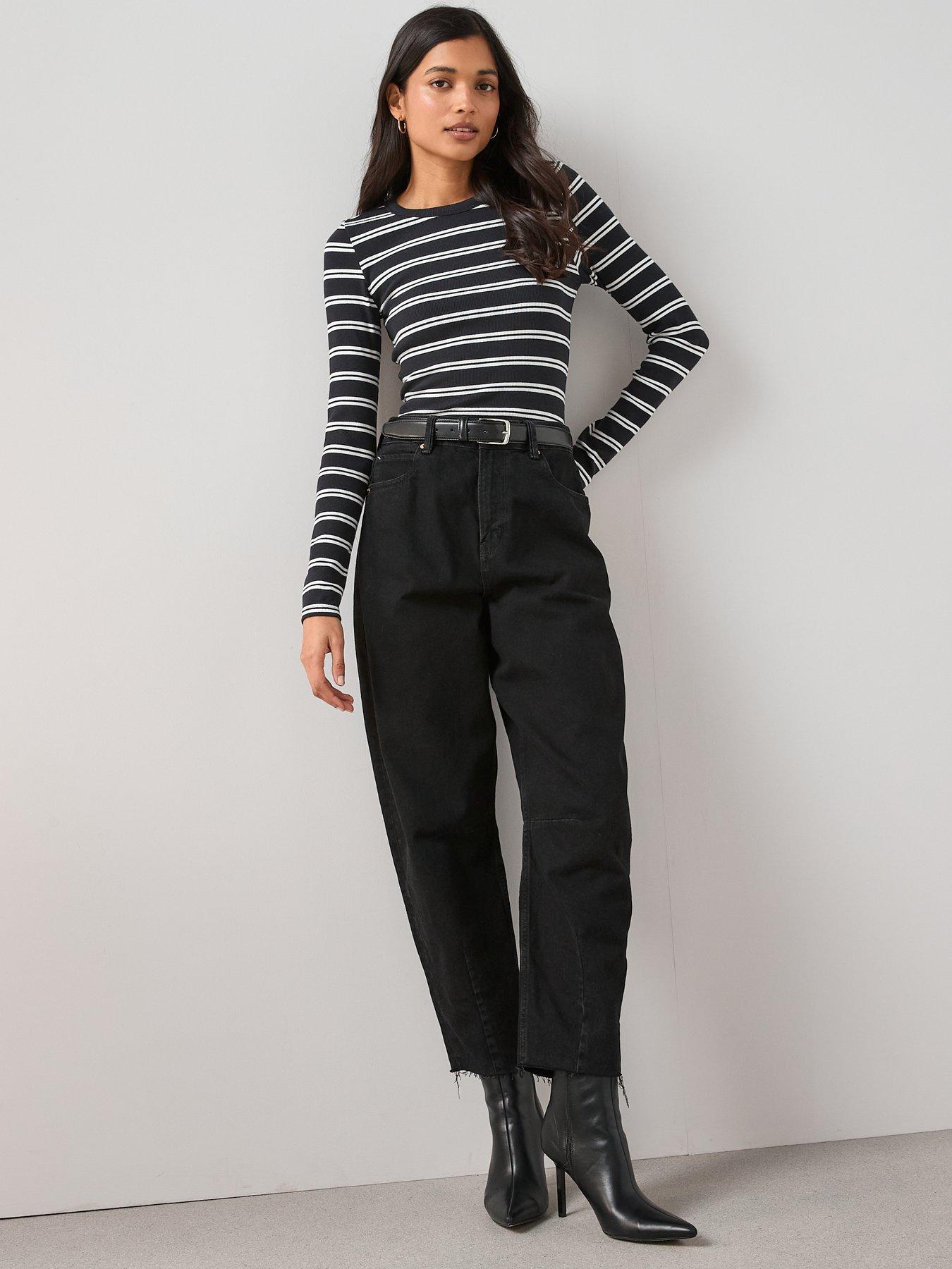 Image 3 of 7 of The Very Collection Stretch Long Sleeve Rib T-shirt