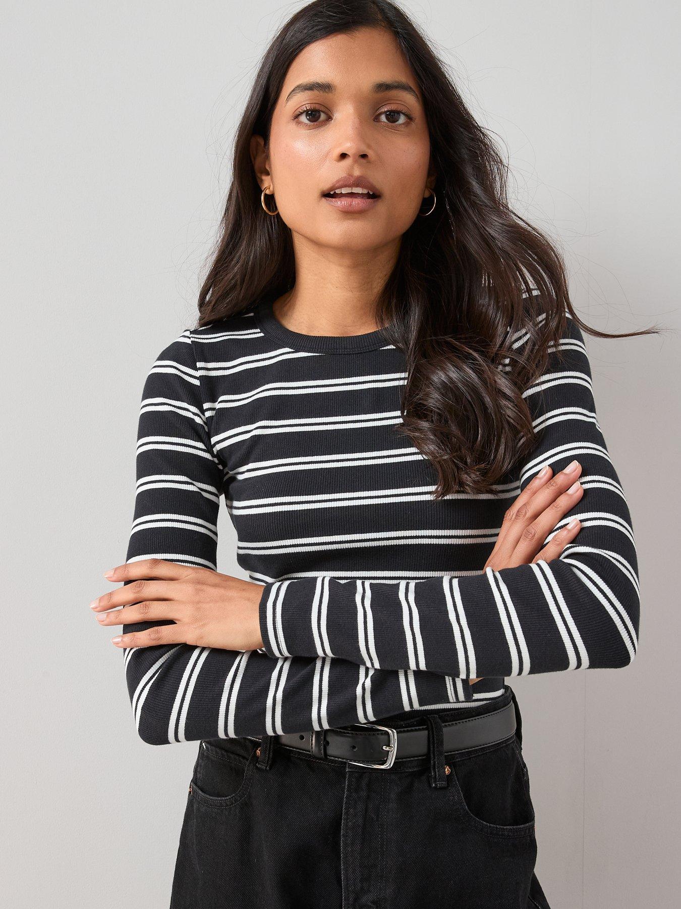 Image 6 of 7 of The Very Collection Stretch Long Sleeve Rib T-shirt