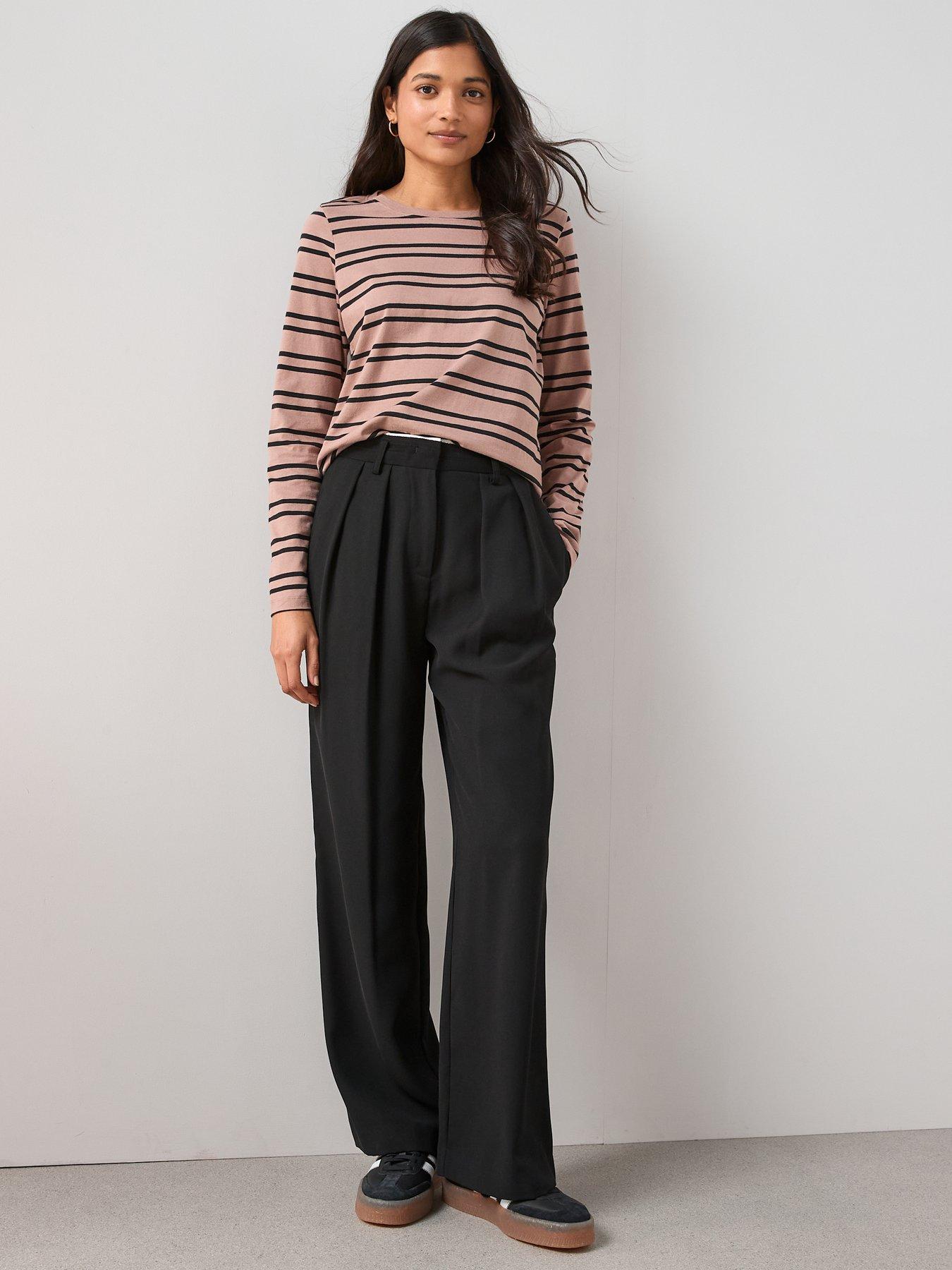 Image 3 of 6 of The Very Collection Stripe Long Sleeve Crew Neck T-shirt