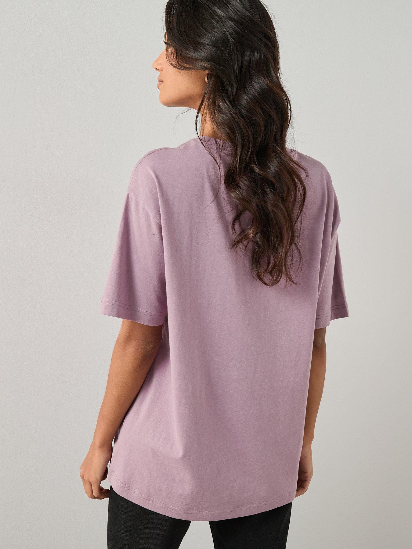 Image 2 of 7 of The Very Collection Crew Neck Oversized T-shirt - Purple