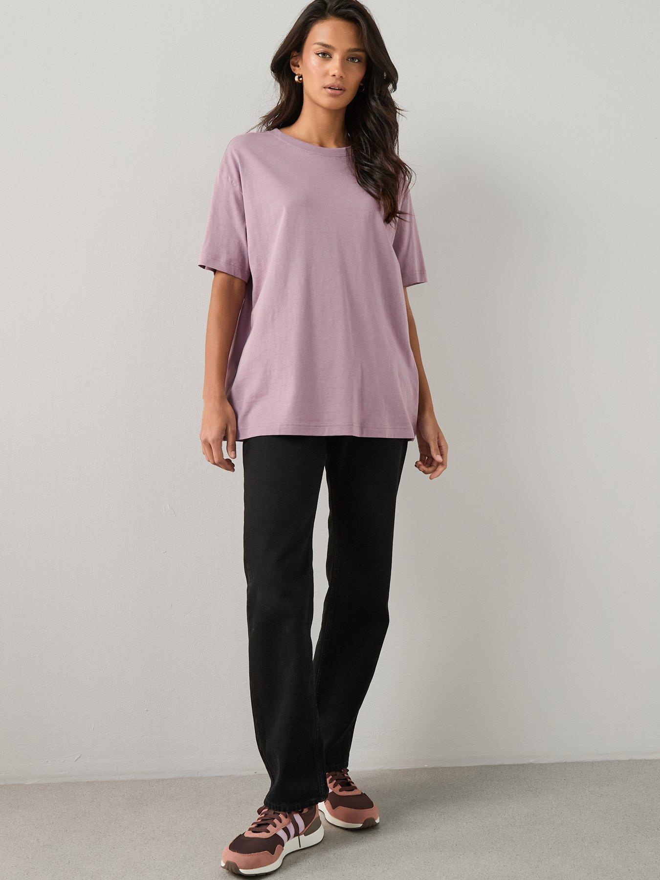 Image 3 of 7 of The Very Collection Crew Neck Oversized T-shirt - Purple