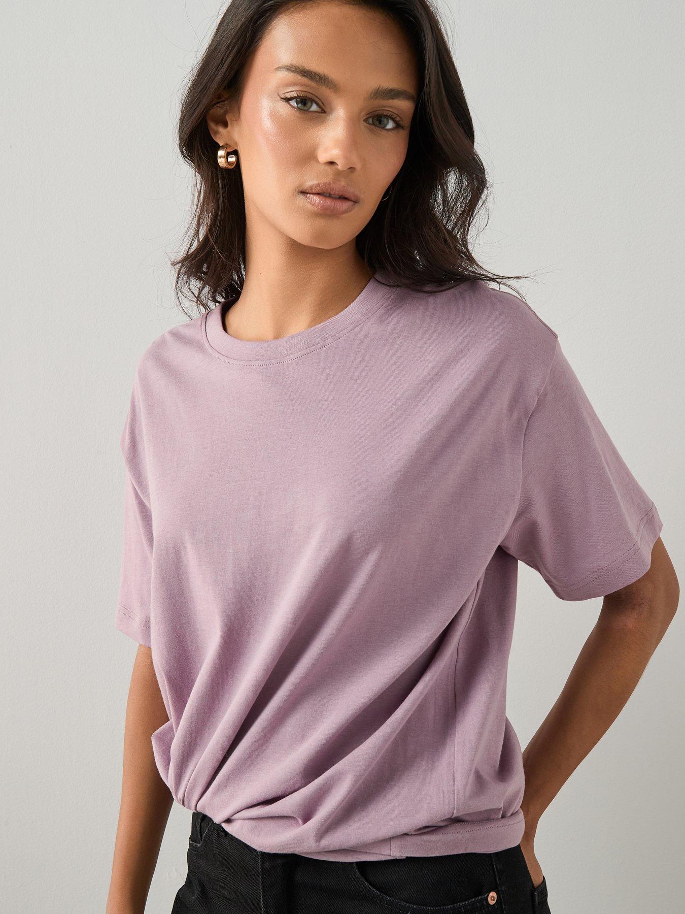 Image 4 of 7 of The Very Collection Crew Neck Oversized T-shirt - Purple