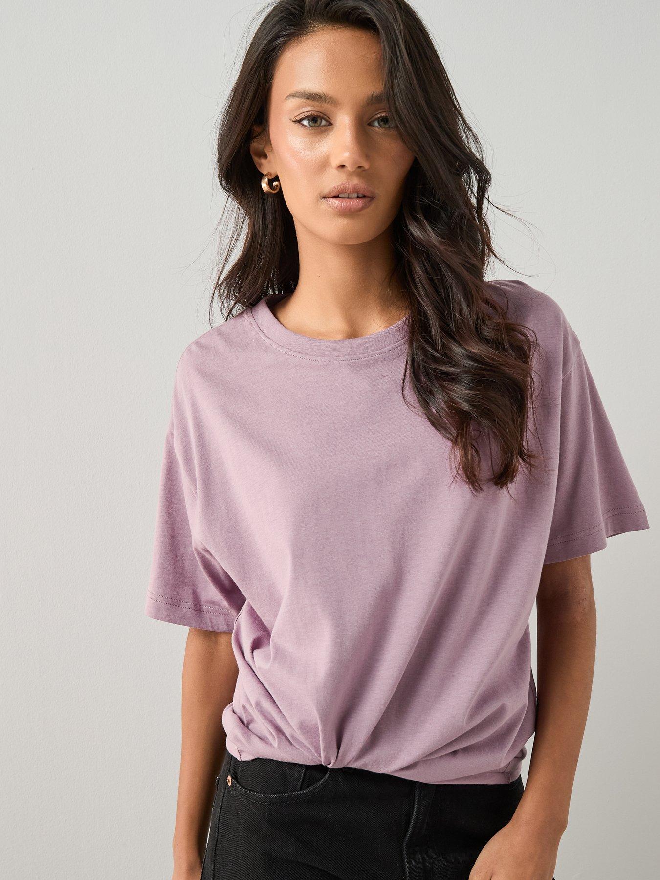 Image 6 of 7 of The Very Collection Crew Neck Oversized T-shirt - Purple