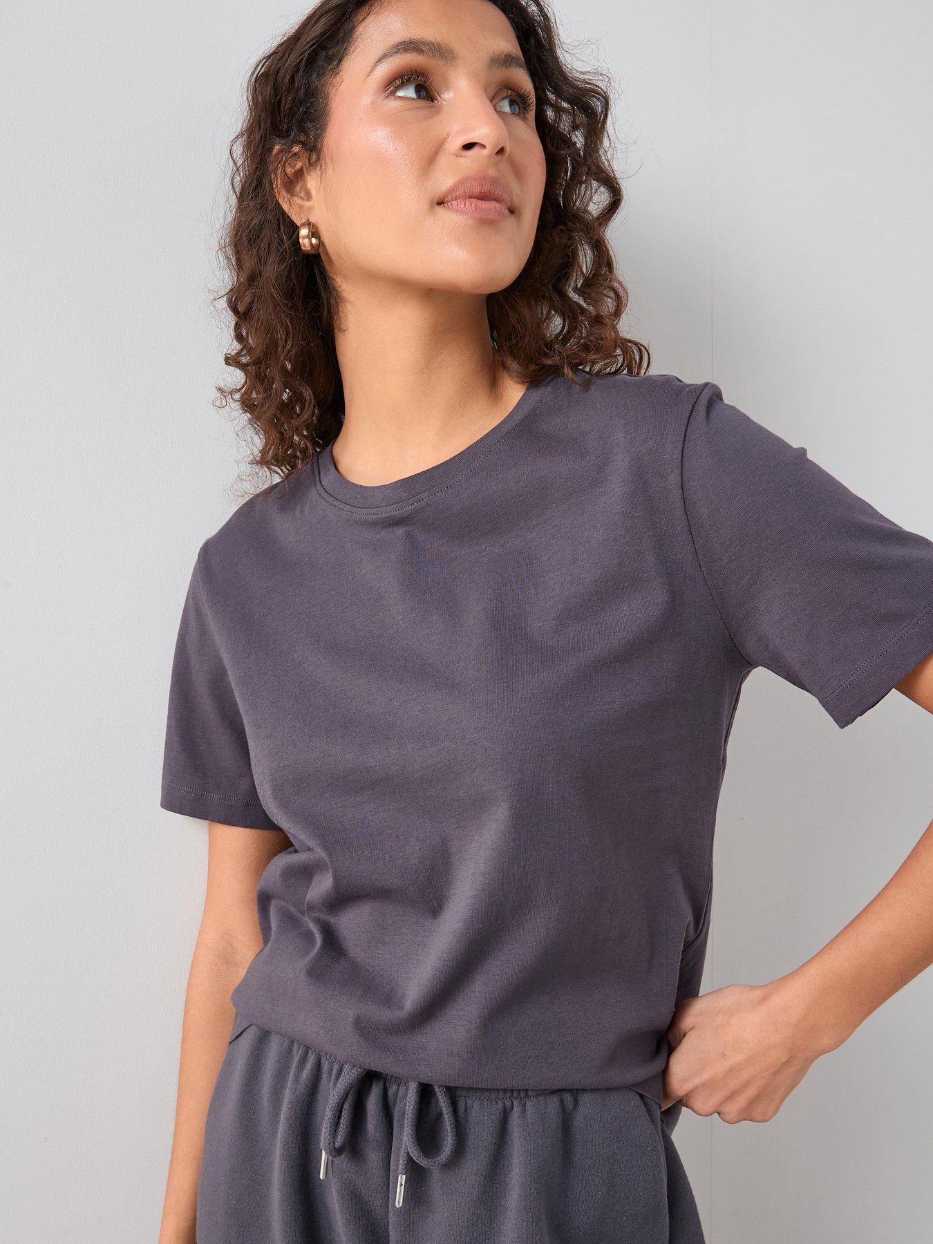 Image 4 of 7 of The Very Collection Crew Neck T-shirt - Blue