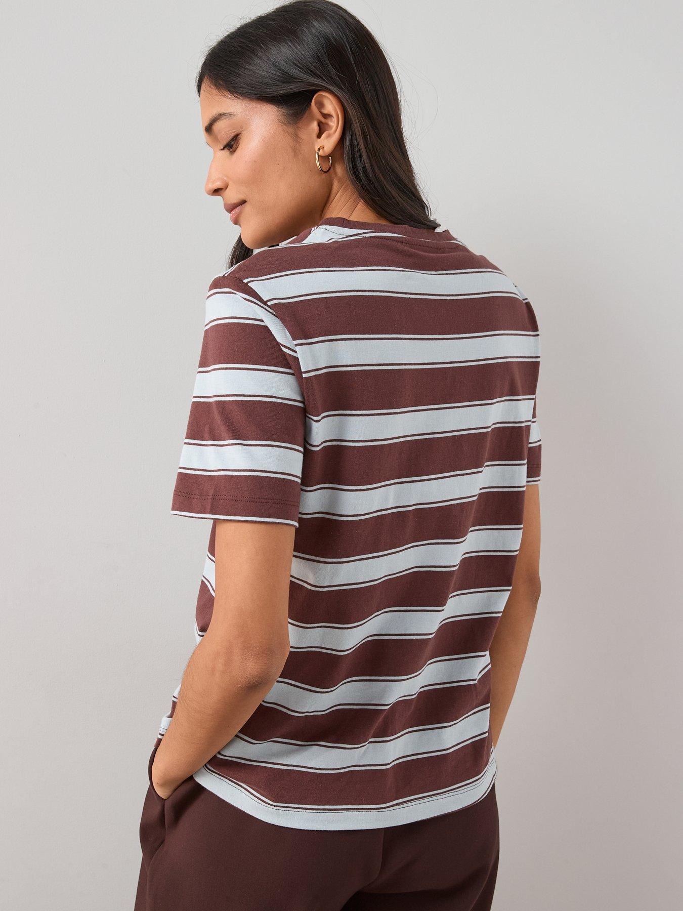 Image 2 of 6 of The Very Collection Stripe Crew Neck T-shirt