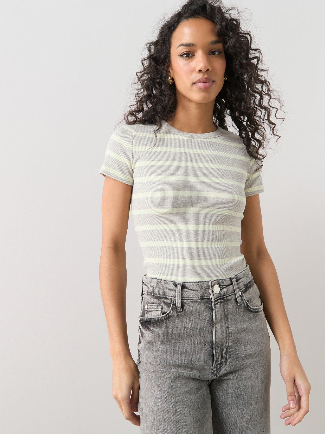 The Very Collection Stretch Rib T-shirt - Stripe