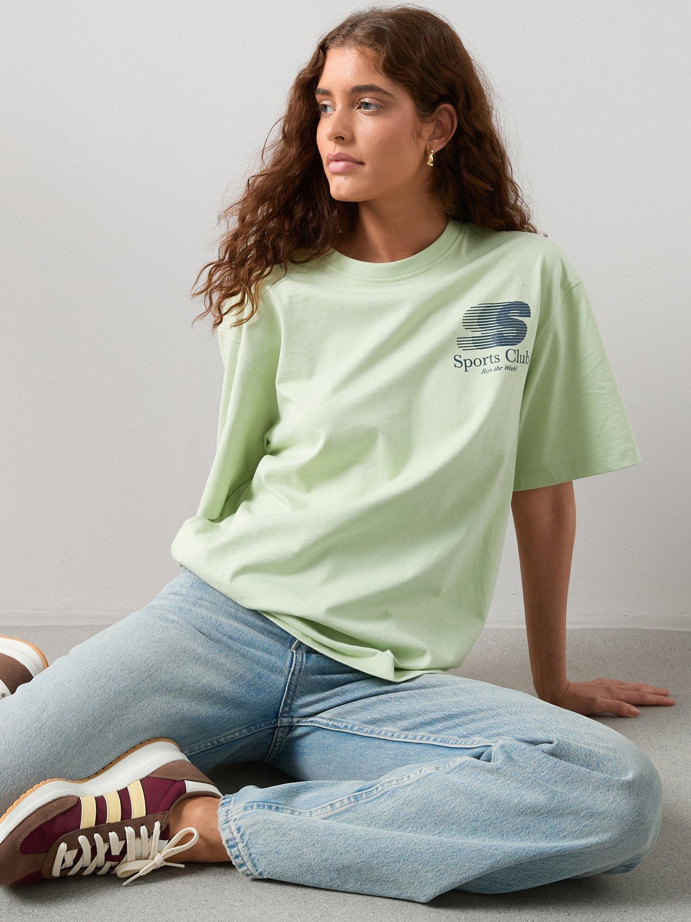 The Very Collection Green Graphic Sports T-Shirt - Green