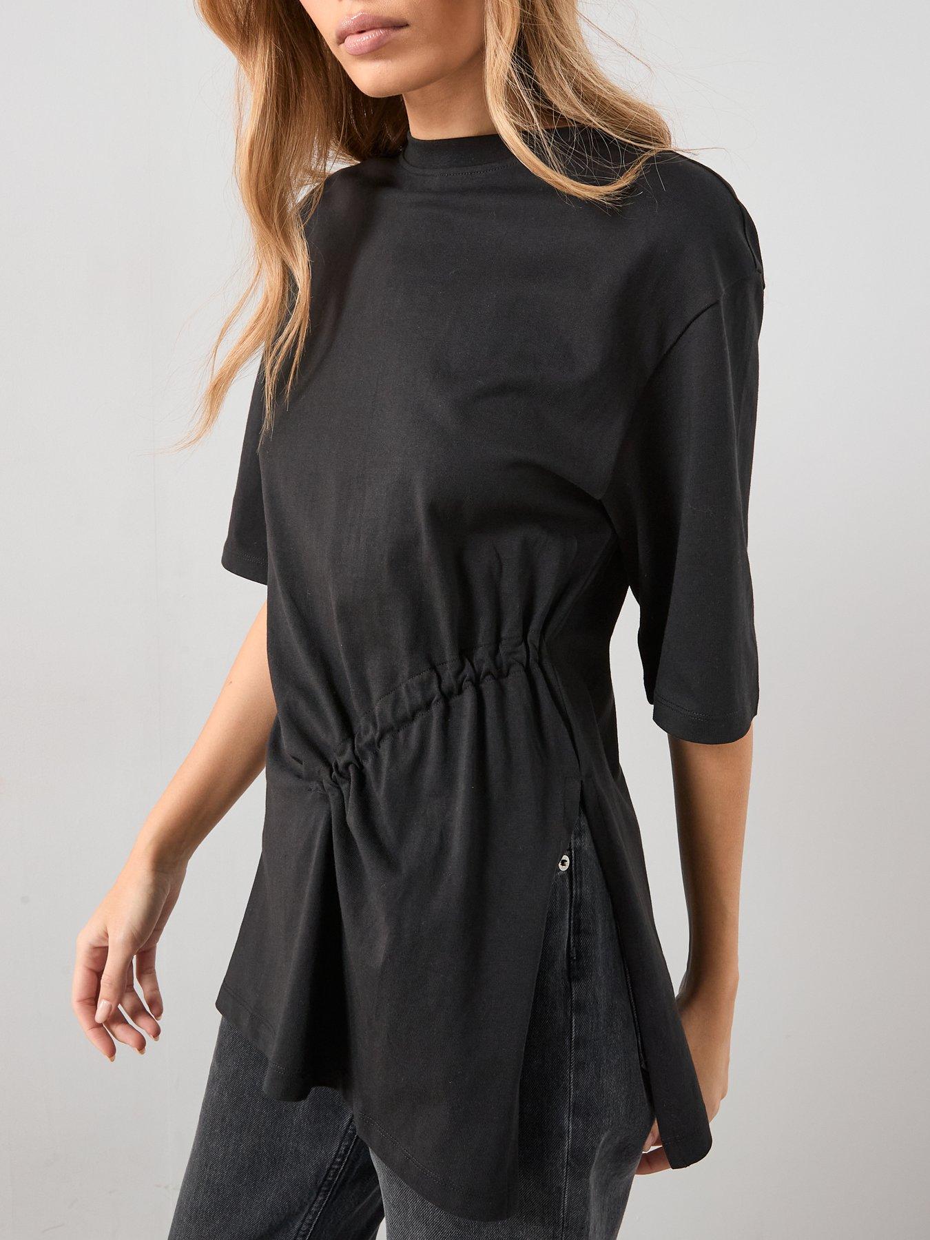 the-very-collection-ruched-side-t-shirt-blackoutfit