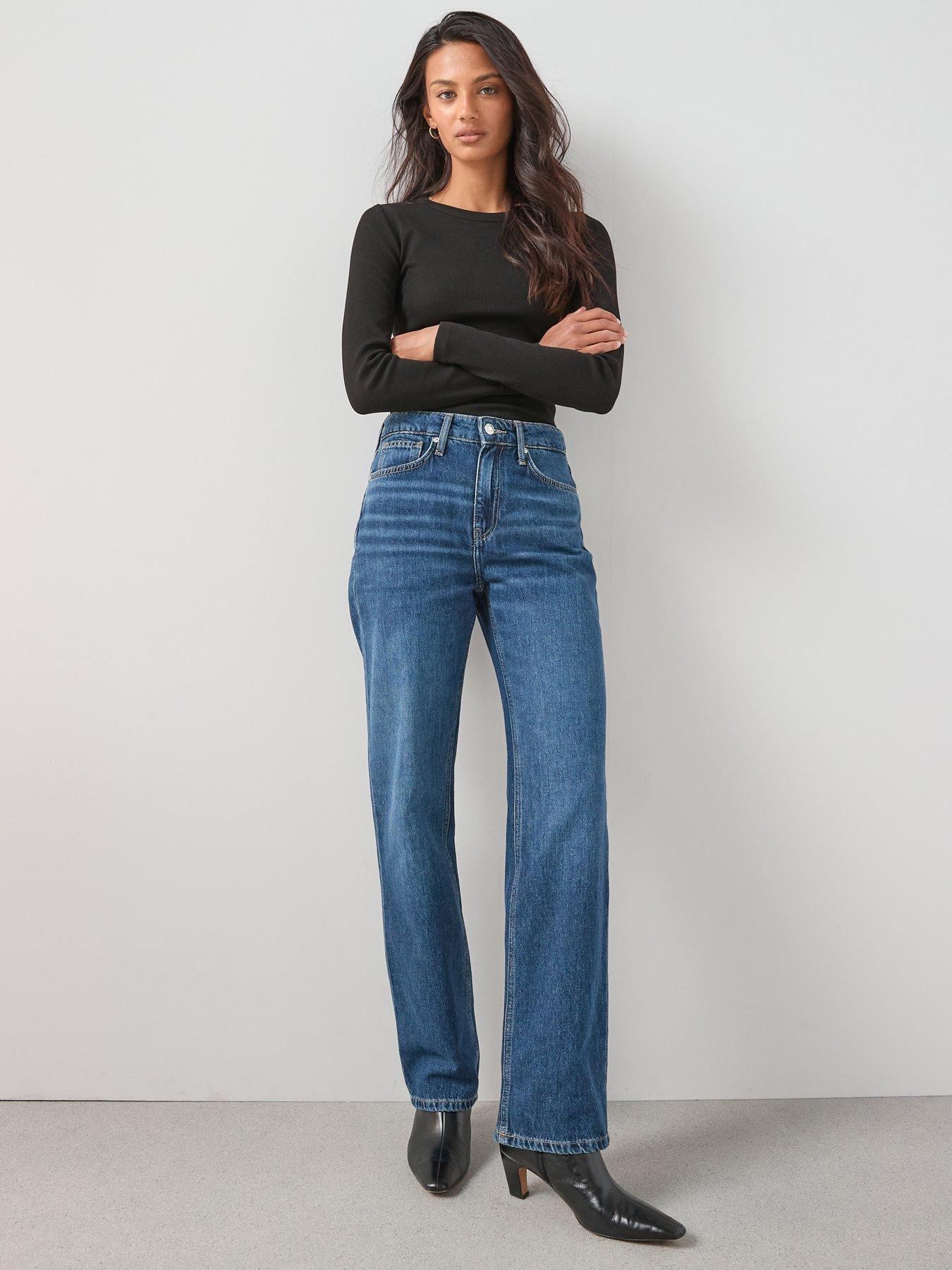 Image 4 of 7 of The Very Collection Stretch Long Sleeve Rib T-shirt - Black