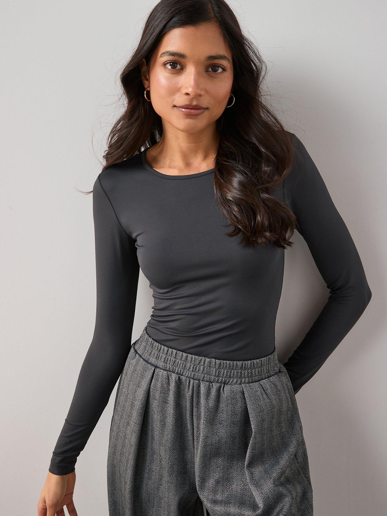 Image 4 of 7 of The Very Collection Soft Touch Long Sleeve Top - Grey