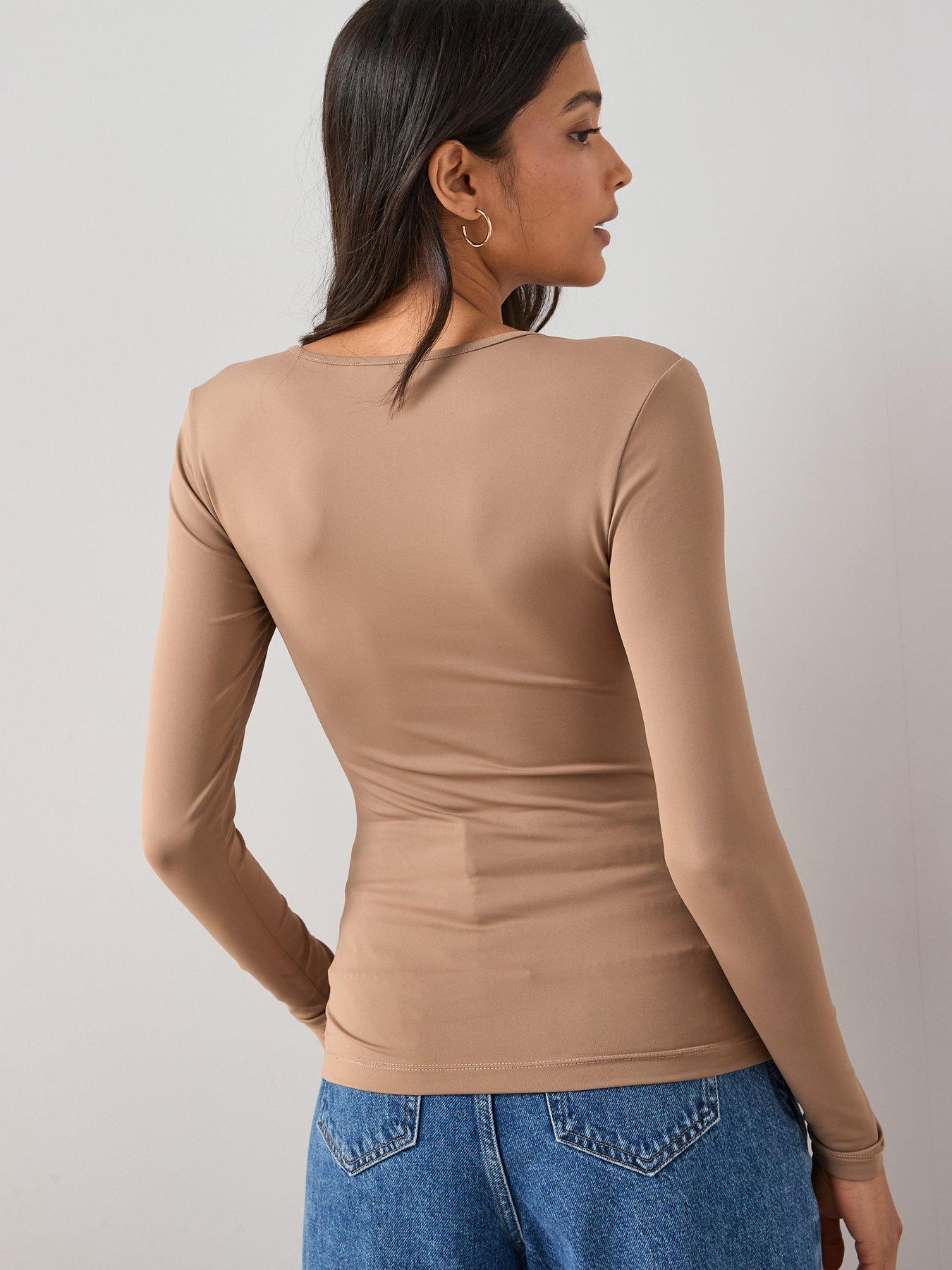 Image 2 of 7 of The Very Collection Soft Touch Long Sleeve Top - Brown