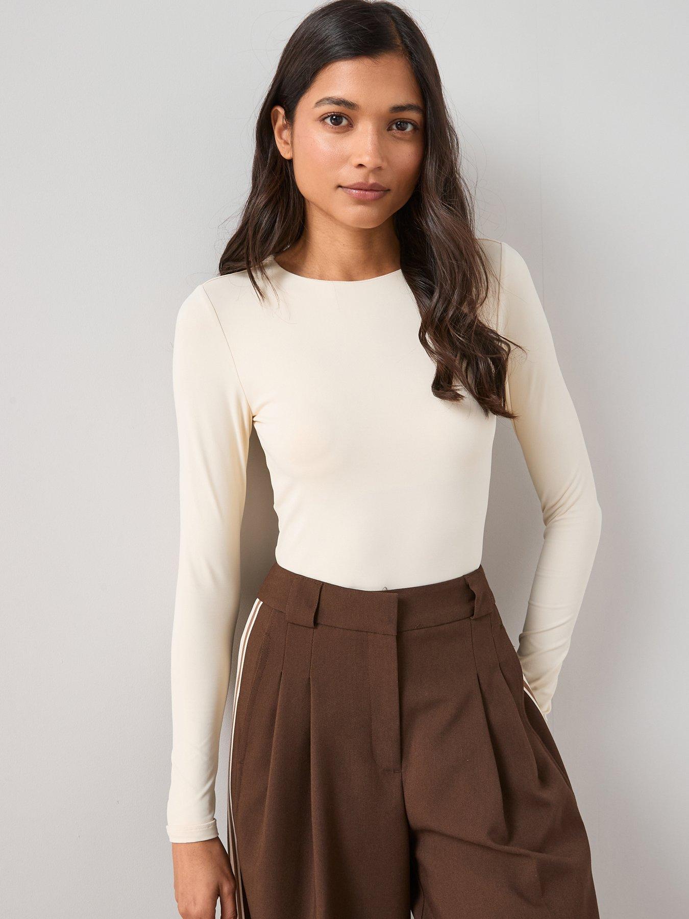 the-very-collection-soft-touch-long-sleeve-bodysuit-creamfront