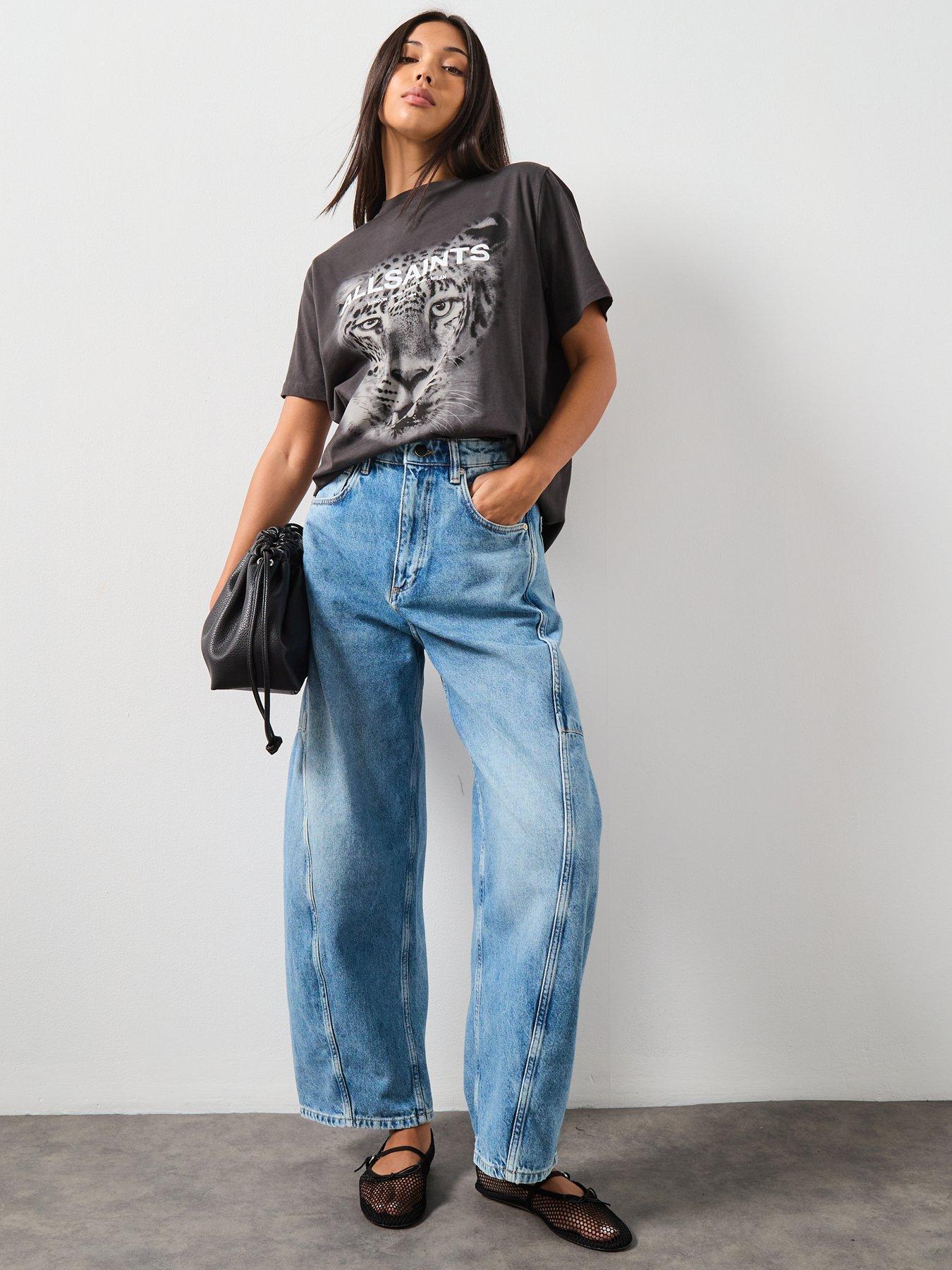 Image 6 of 6 of AllSaints Carter Barrel Jean - Light Wash