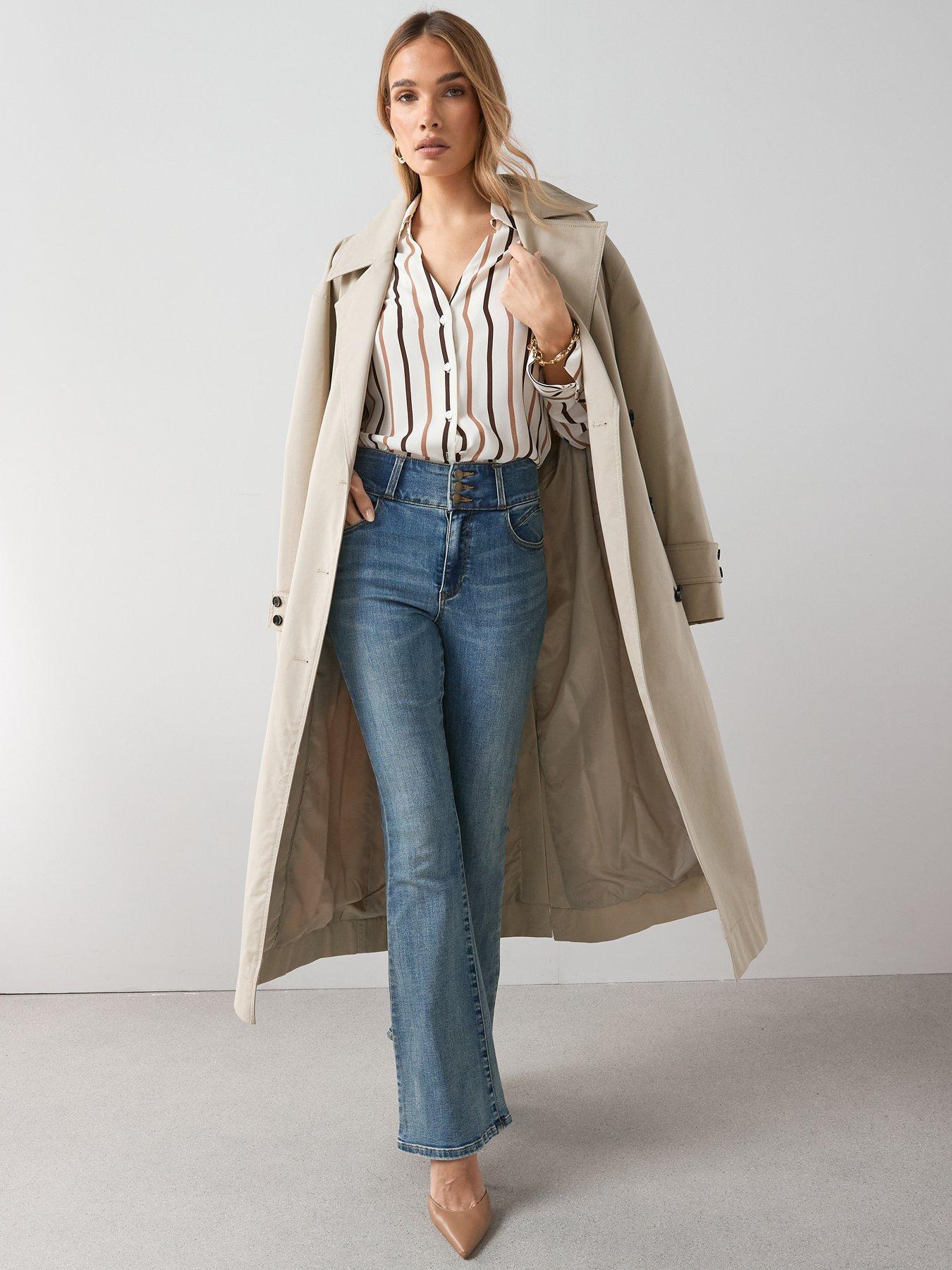 Image 3 of 6 of The Very Collection Triple Button Flare Shaping Jeans