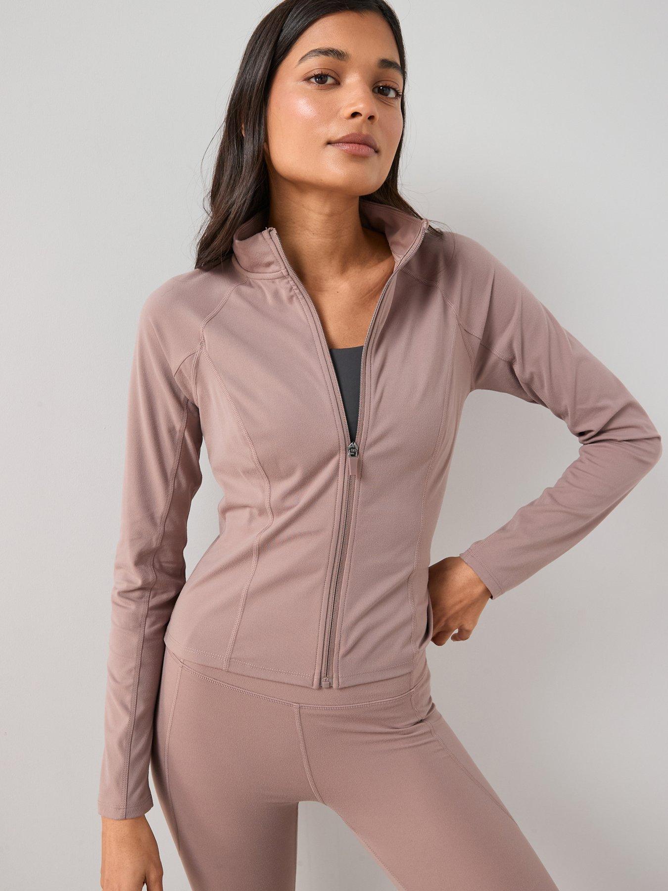 Image 1 of 6 of The Very Collection Zip Through Athleisure Jacket - Taupe