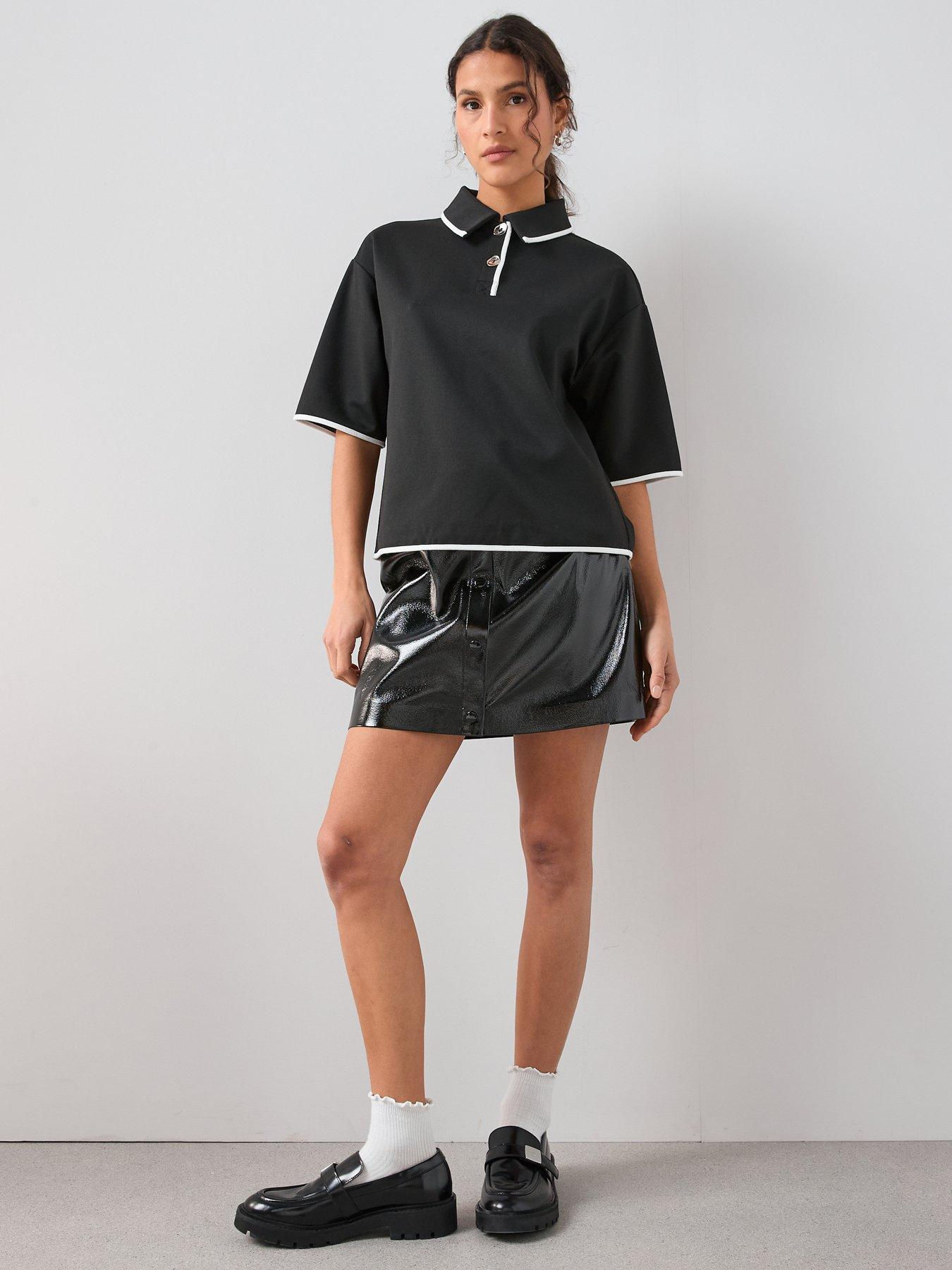 Image 5 of 7 of The Very Collection Relaxed Fit Button Up Polo Shirt - Black