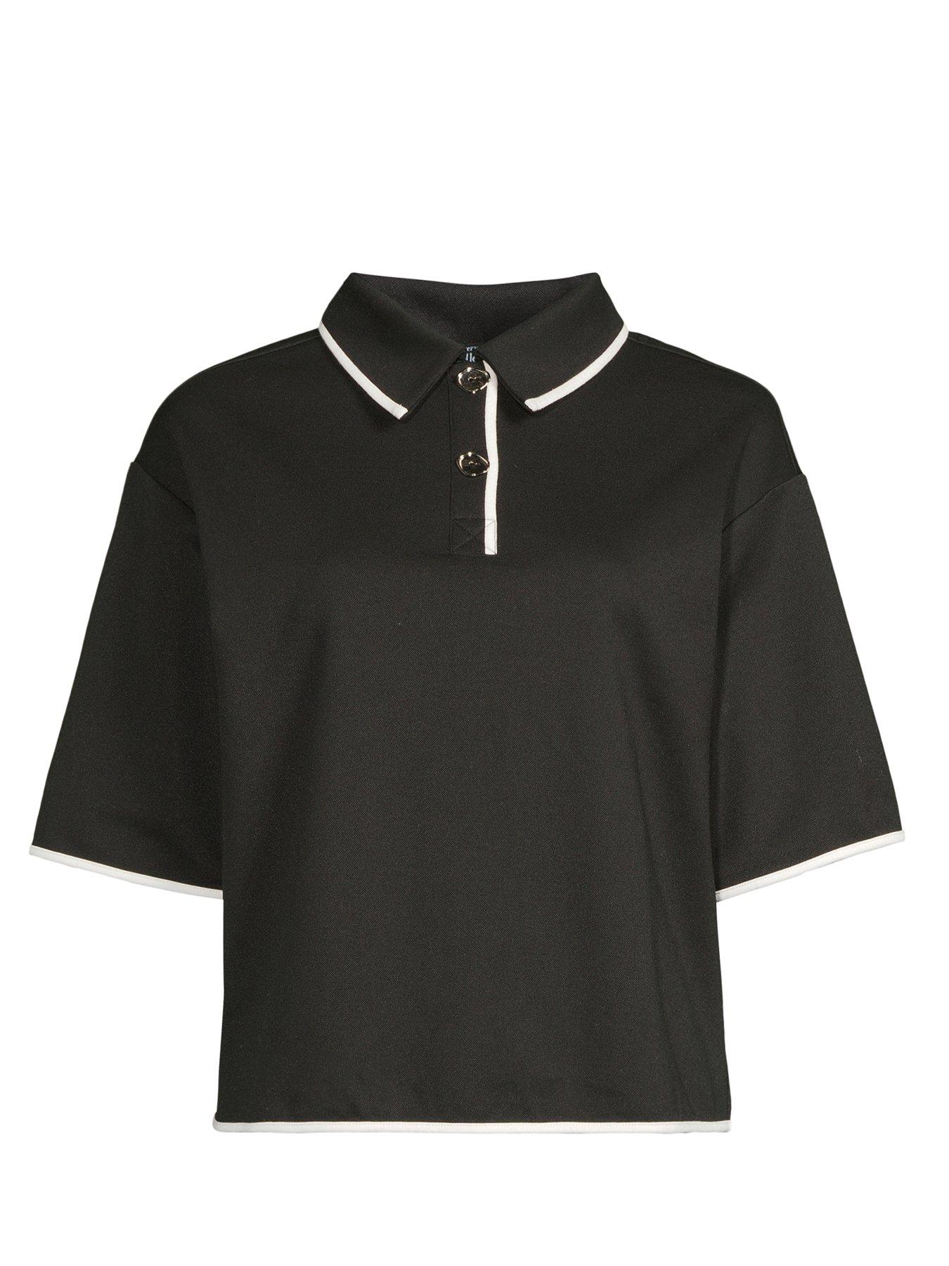 Image 7 of 7 of The Very Collection Relaxed Fit Button Up Polo Shirt - Black