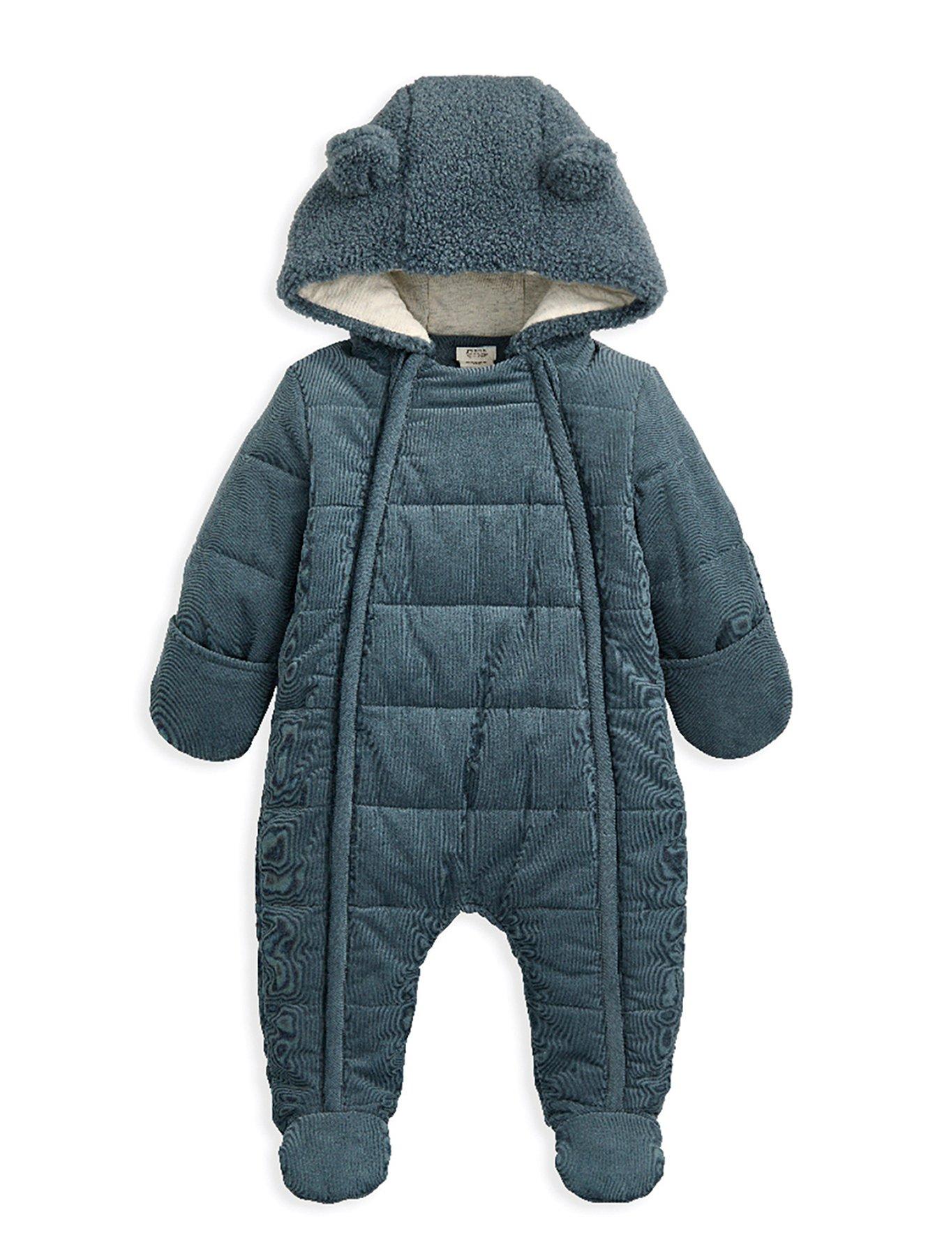 Mamas & Papas Baby Boys Quilted Corduroy Pramsuit - Blue