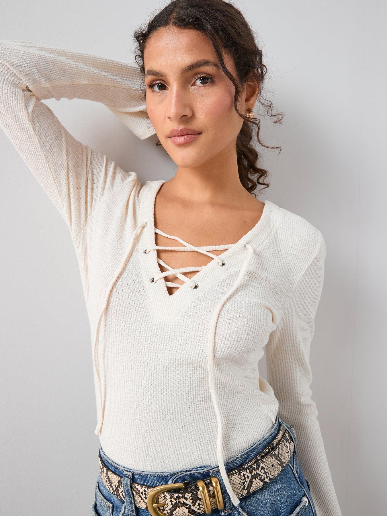 the-very-collection-tie-front-long-sleeve-top-white