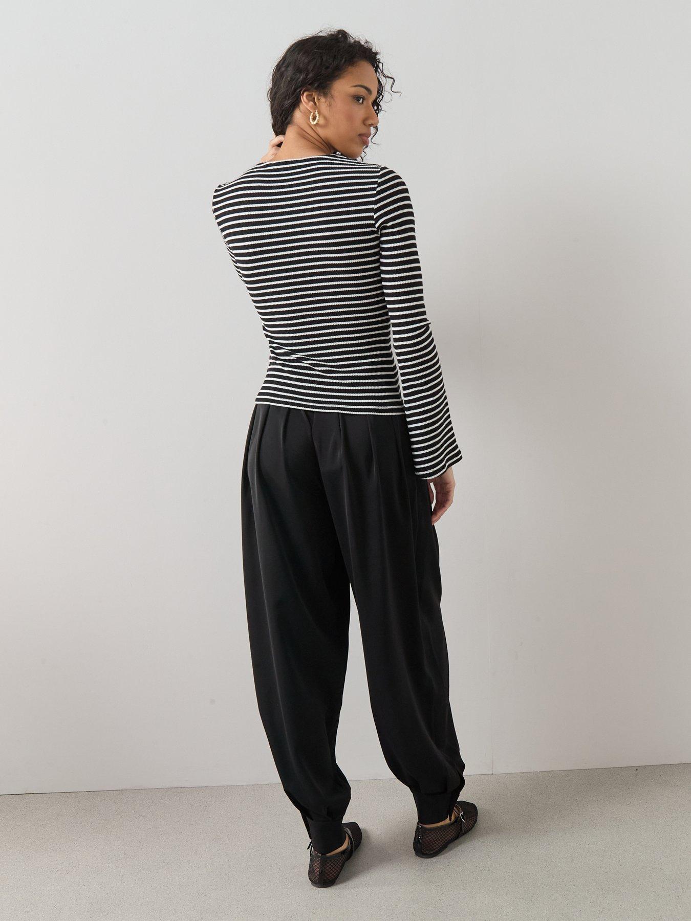 the-very-collection-tie-up-stripe-long-sleeve-top-multidetail