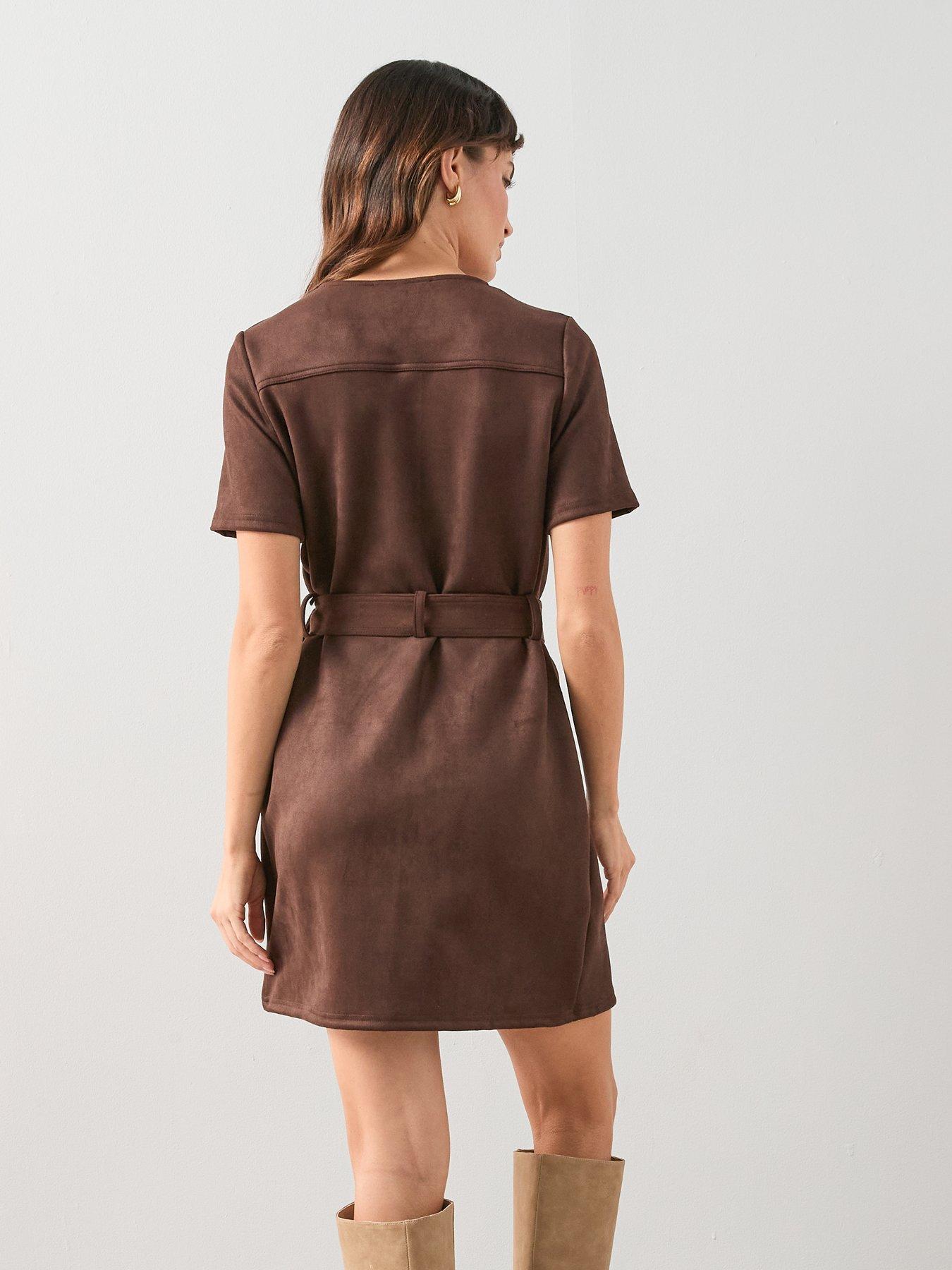 the-very-collection-suede-belted-dress-brownstillFront