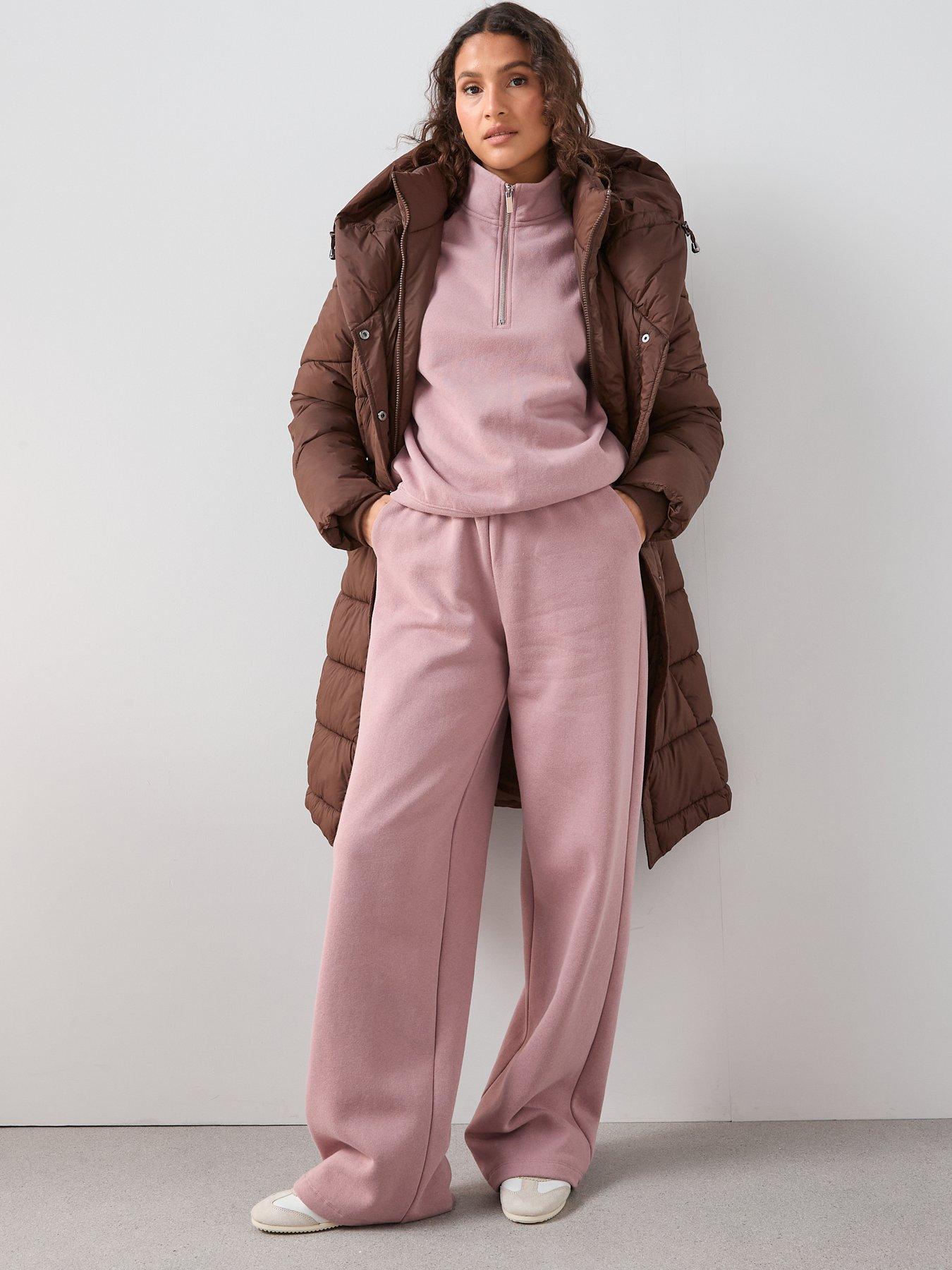 Image 3 of 6 of The Very Collection High Neck Zip Sweatshirt Co-Ord - Pink