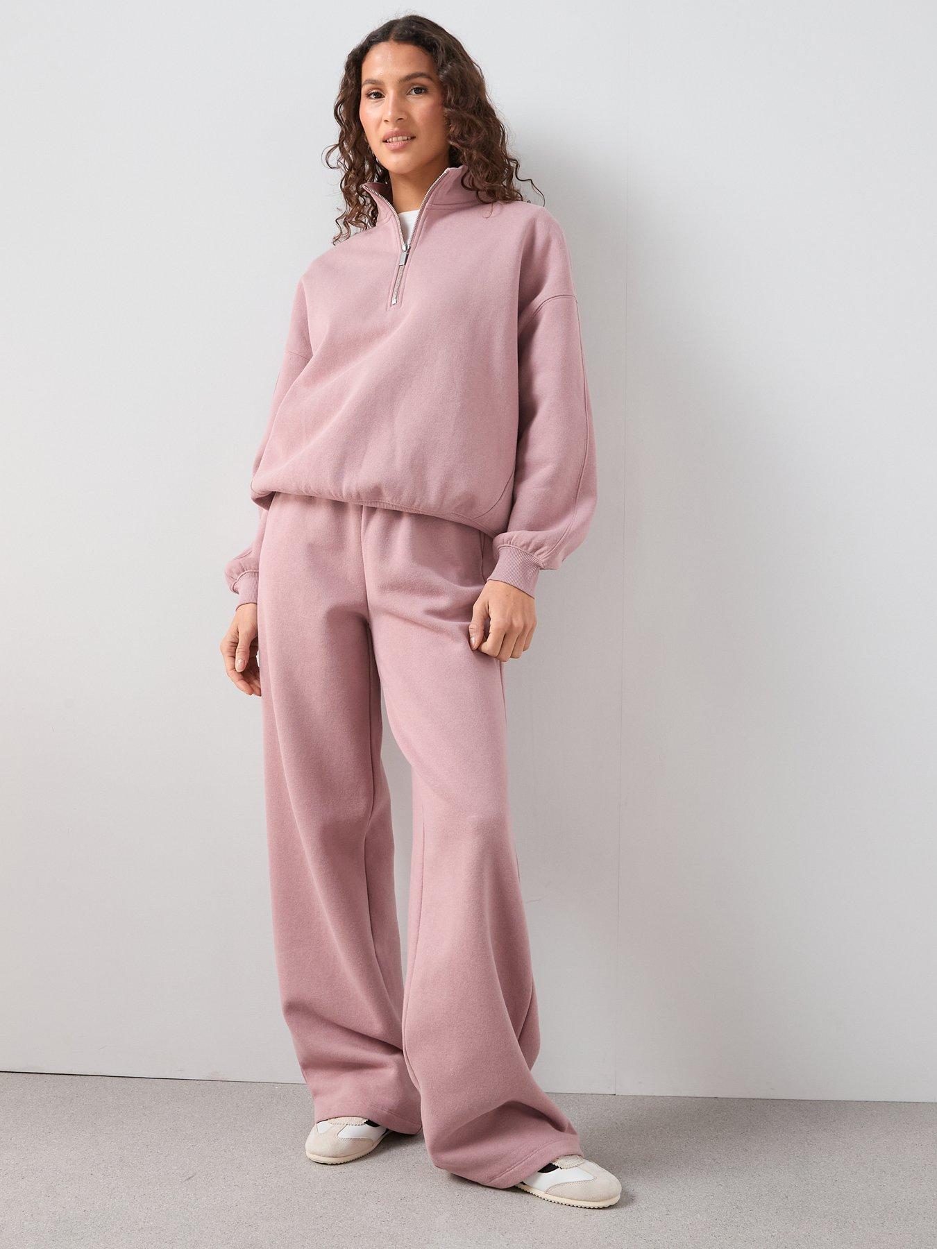 Image 5 of 6 of The Very Collection High Neck Zip Sweatshirt Co-Ord - Pink