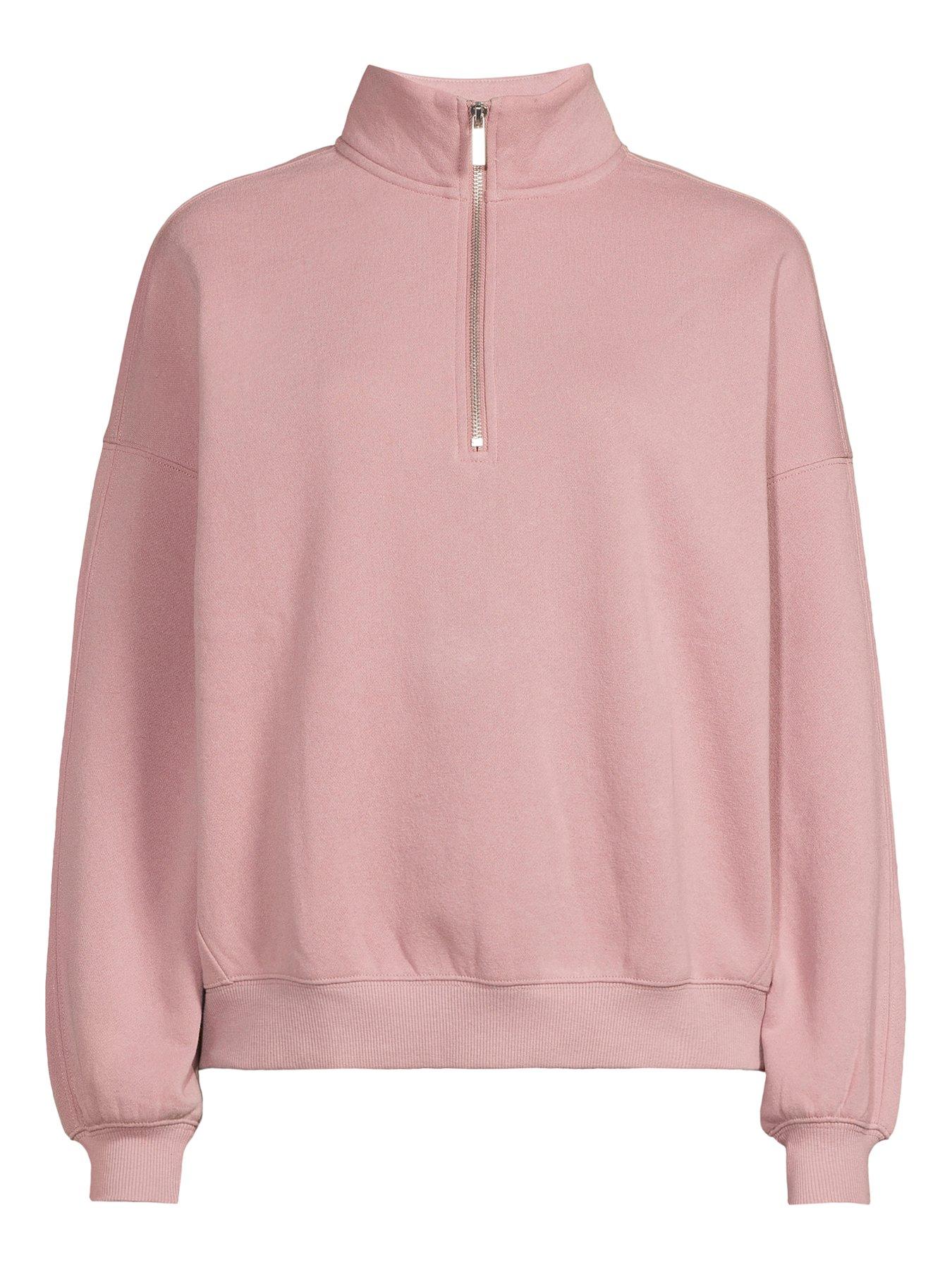 Image 6 of 6 of The Very Collection High Neck Zip Sweatshirt Co-Ord - Pink