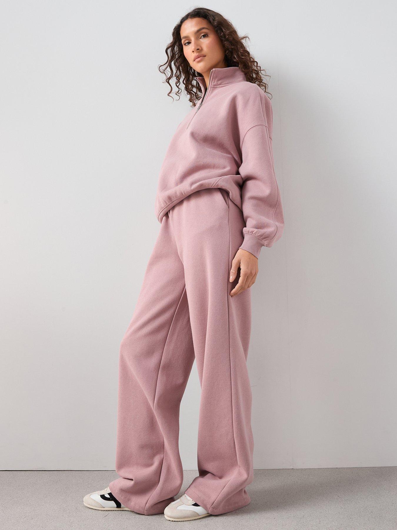 Image 5 of 7 of The Very Collection Wide Leg Joggers Co-Ord - Pink