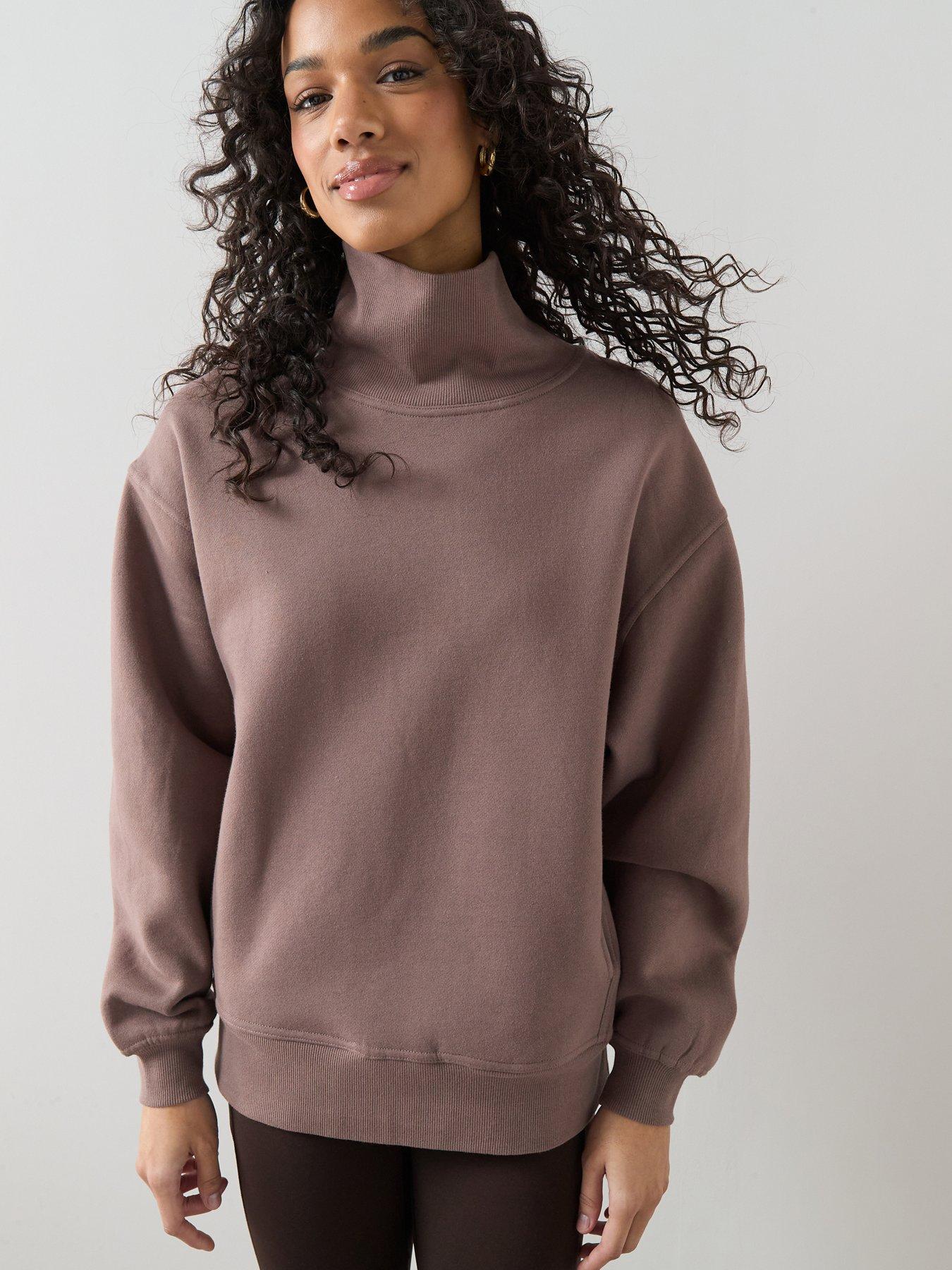 The Very Collection Funnel Neck Sweatshirt - Brown