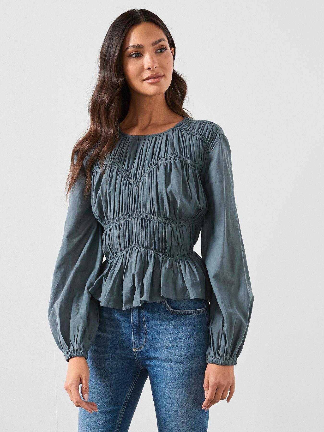 Image 1 of 6 of AllSaints Melani Top - Blue