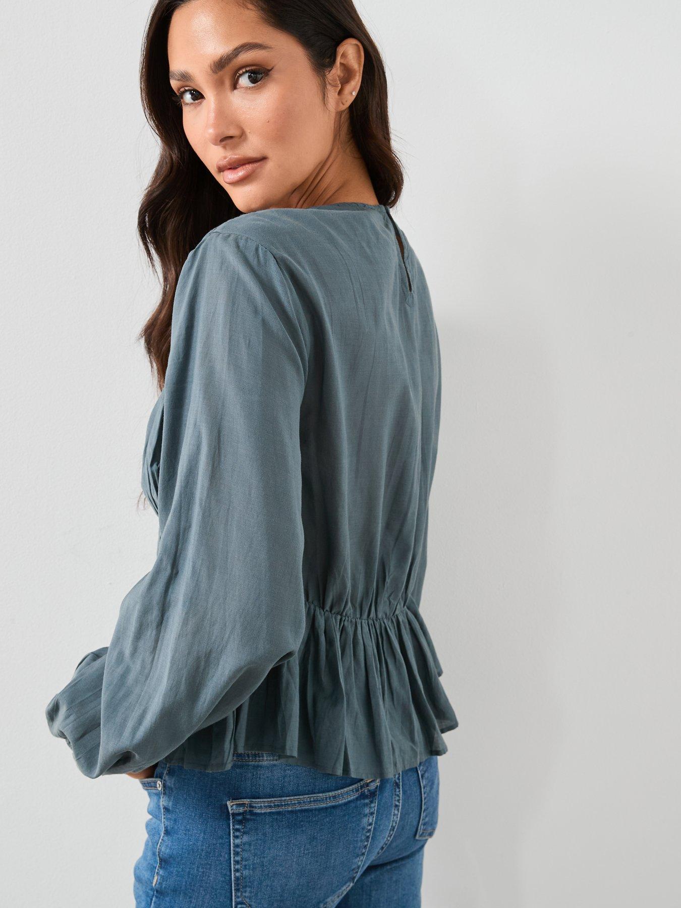 allsaints-melani-top-bluestillFront
