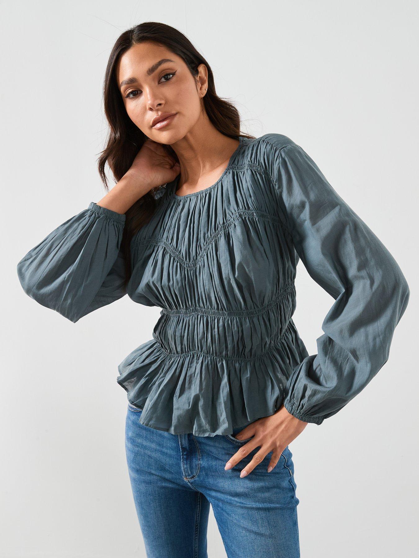 allsaints-melani-top-blueoutfit