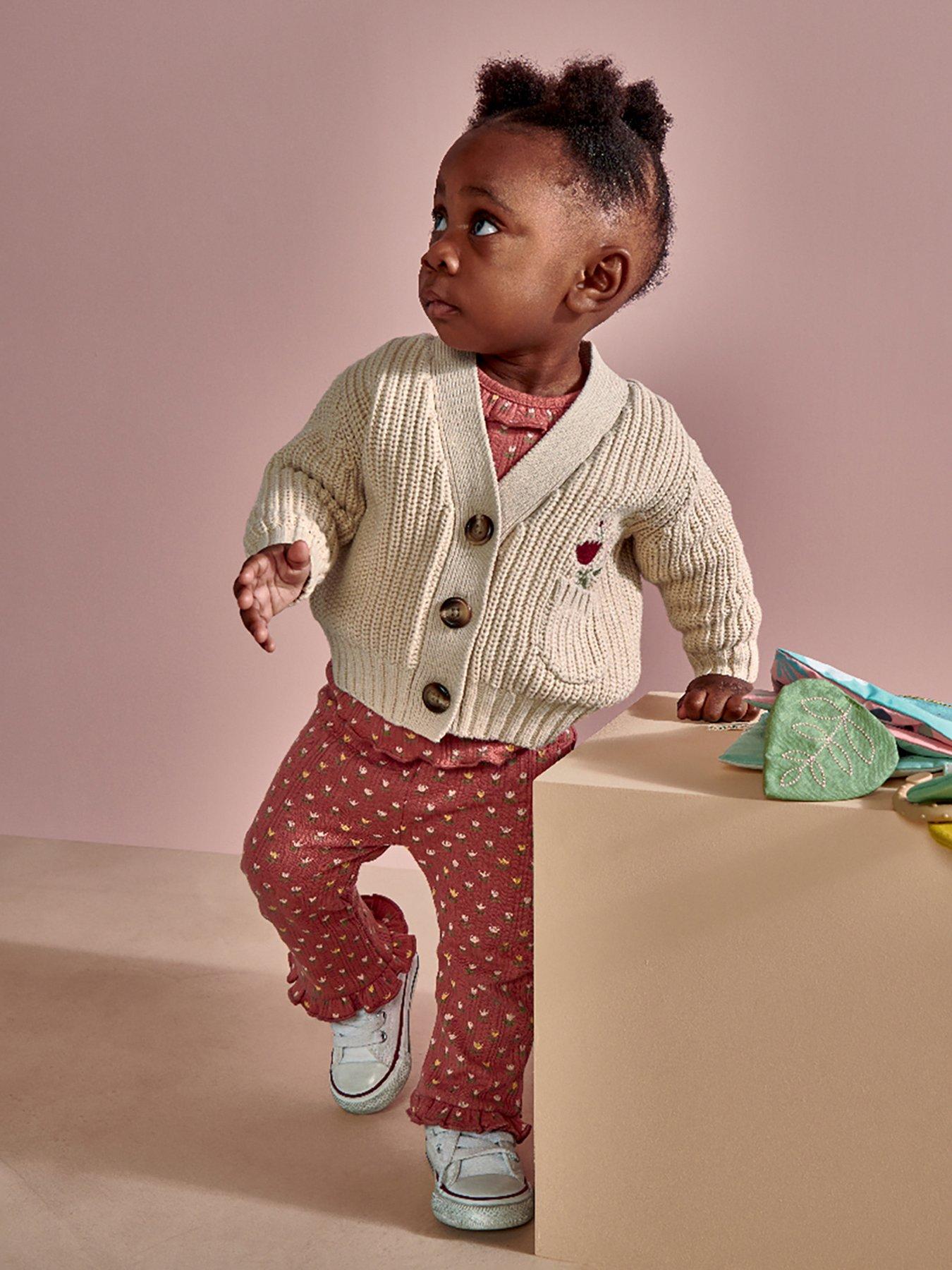 Mamas & Papas Baby Girls Embroidered Knit Cardigan - Cream