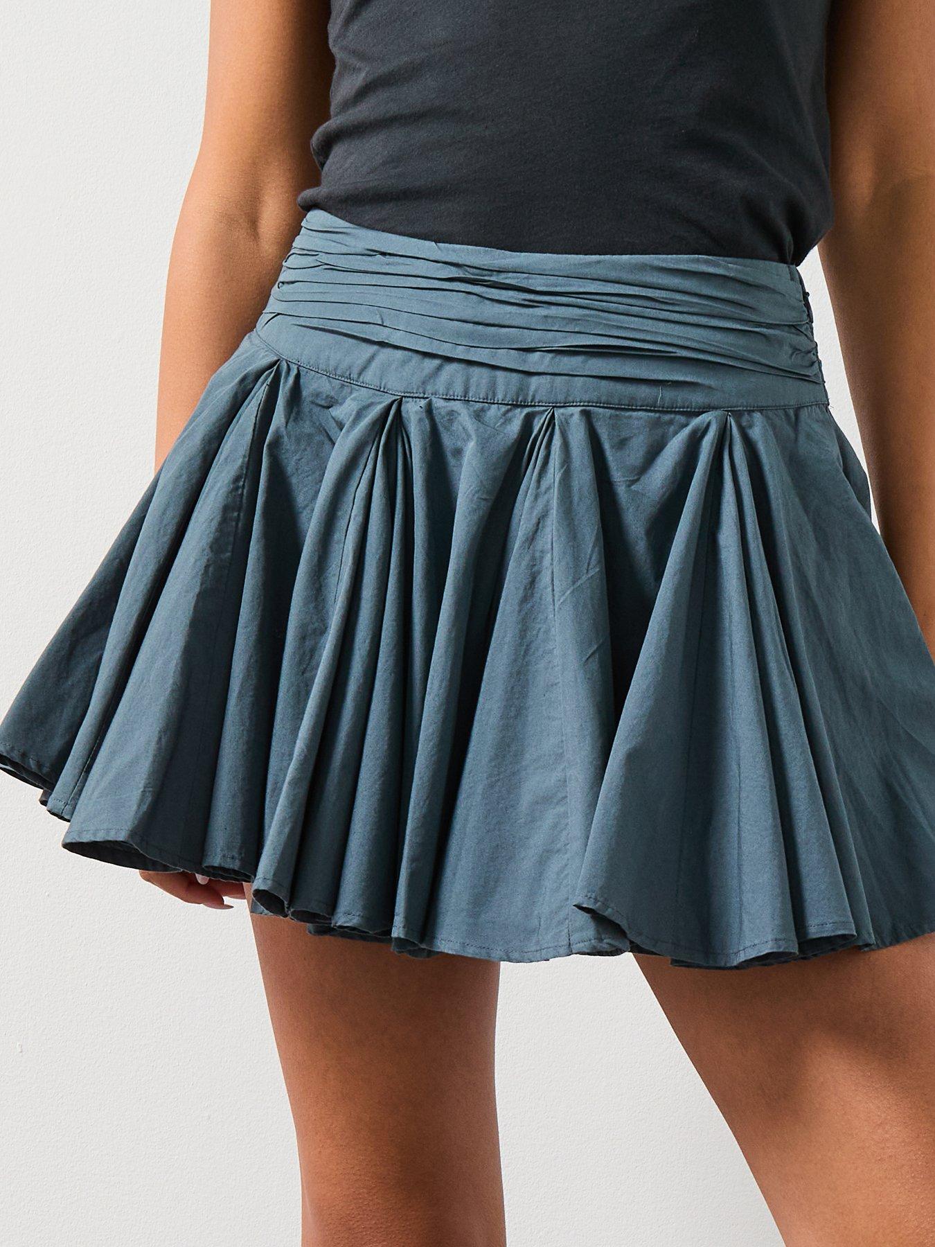 allsaints-tulip-skirt-with-concealed-shorts-blueoutfit