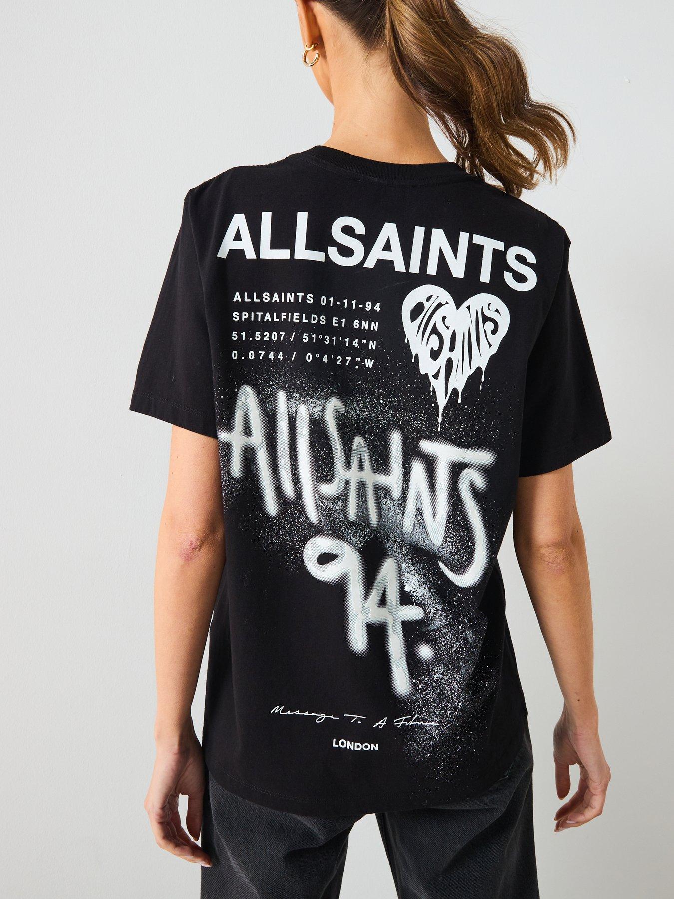 AllSaints Poster Boyfriend T-Shirt - Black