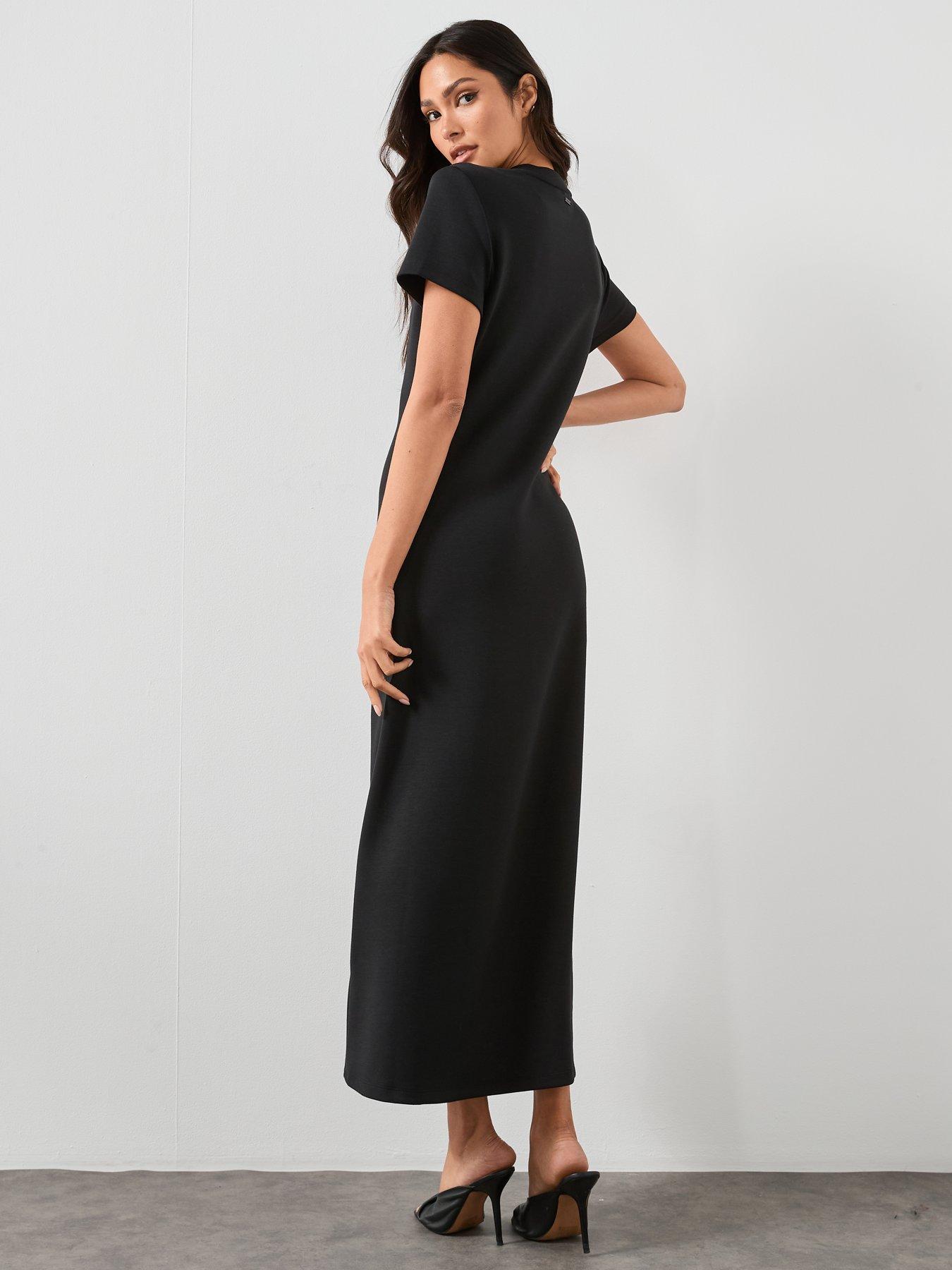 Image 2 of 6 of AllSaints Mila Jersey Dress - Black