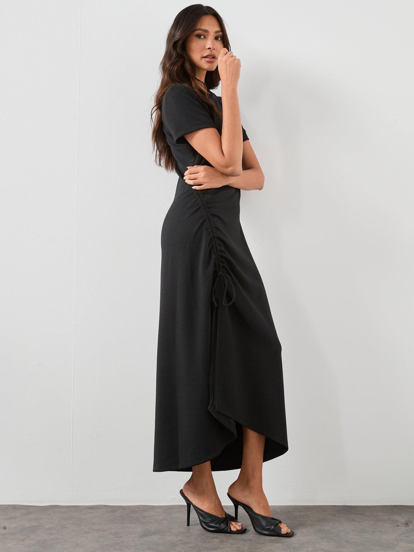 Image 3 of 6 of AllSaints Mila Jersey Dress - Black