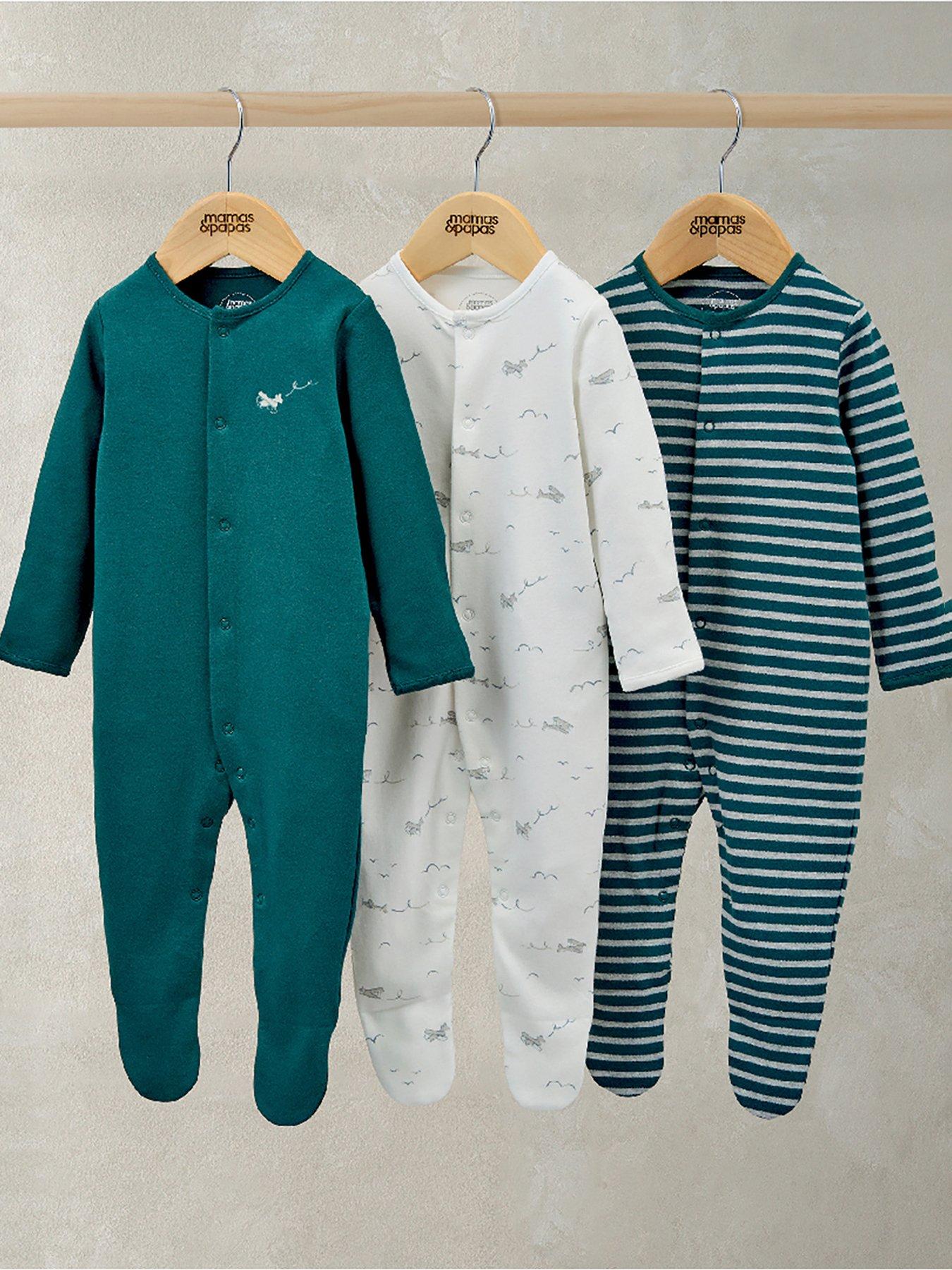 mamas-papas-baby-boys-3-pack-planes-stripe-sleepsuits-multidetail