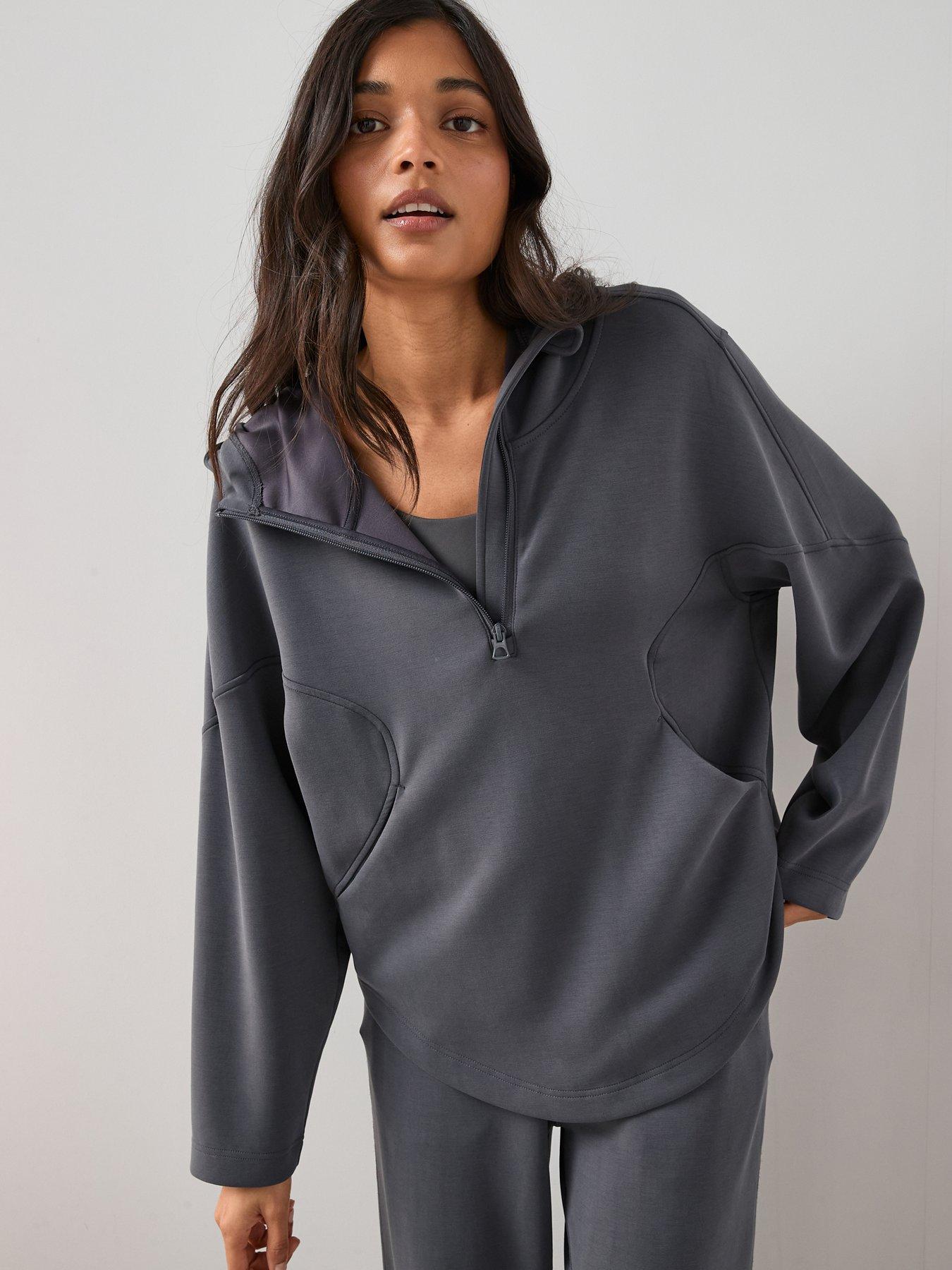 The Very Collection Relaxed Fit Athleisure Hoodie - Grey
