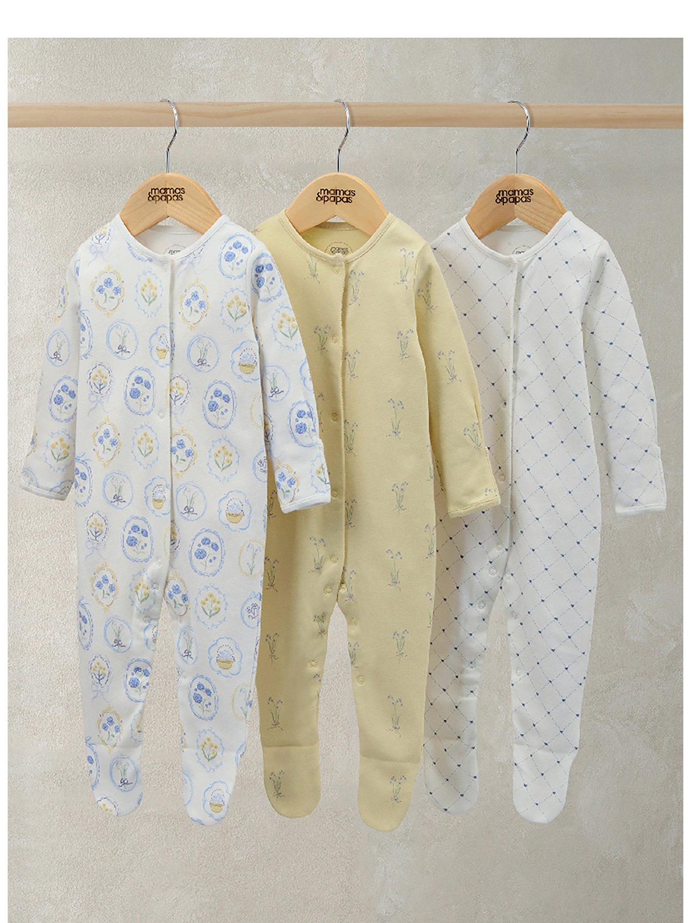 Mamas Papas Baby Girls Pack Delicate Dreamer Sleepsuits