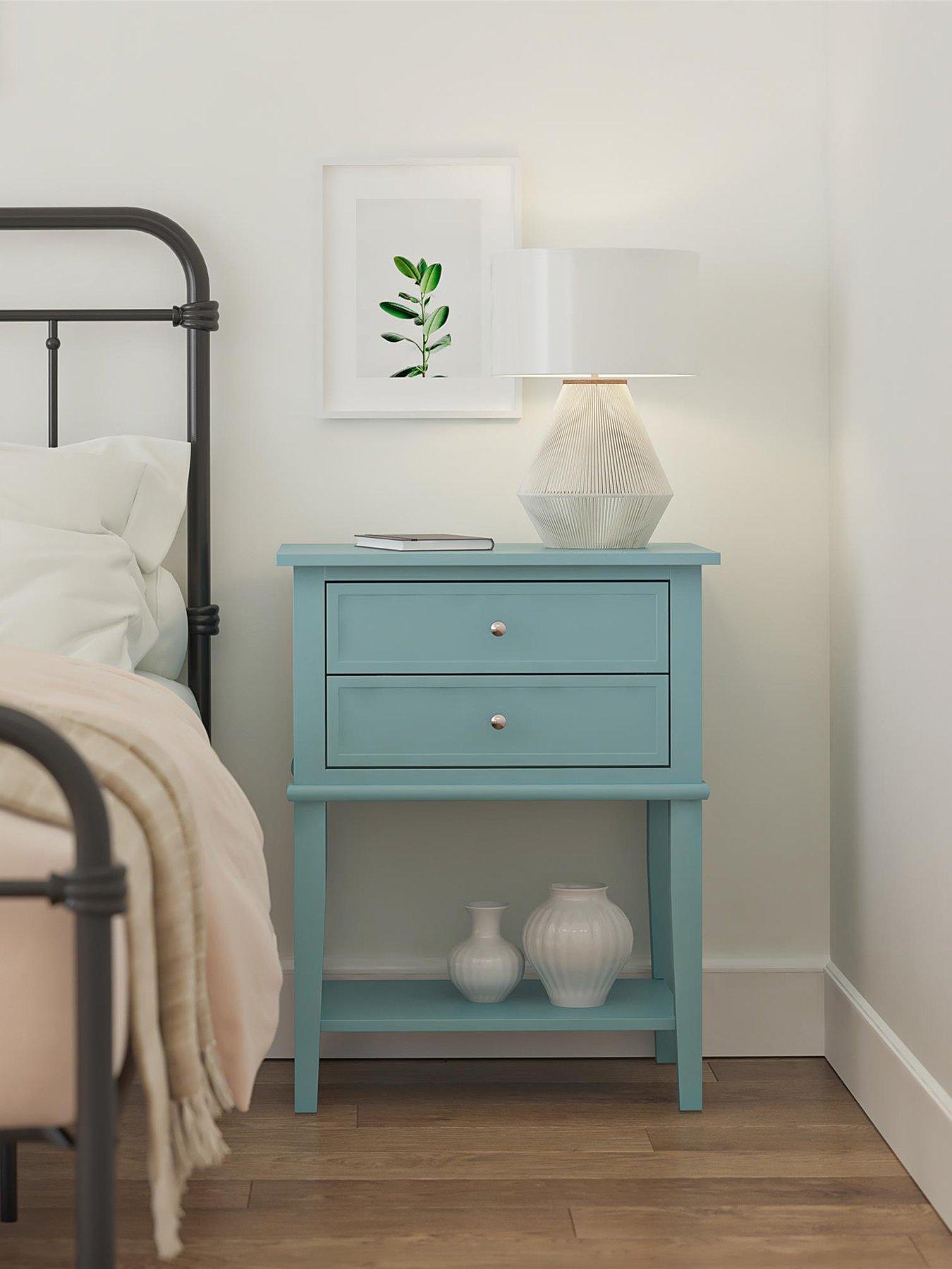 Image 1 of 7 of Dorel Home Franklin Accent Table With 2 Drawers Blue