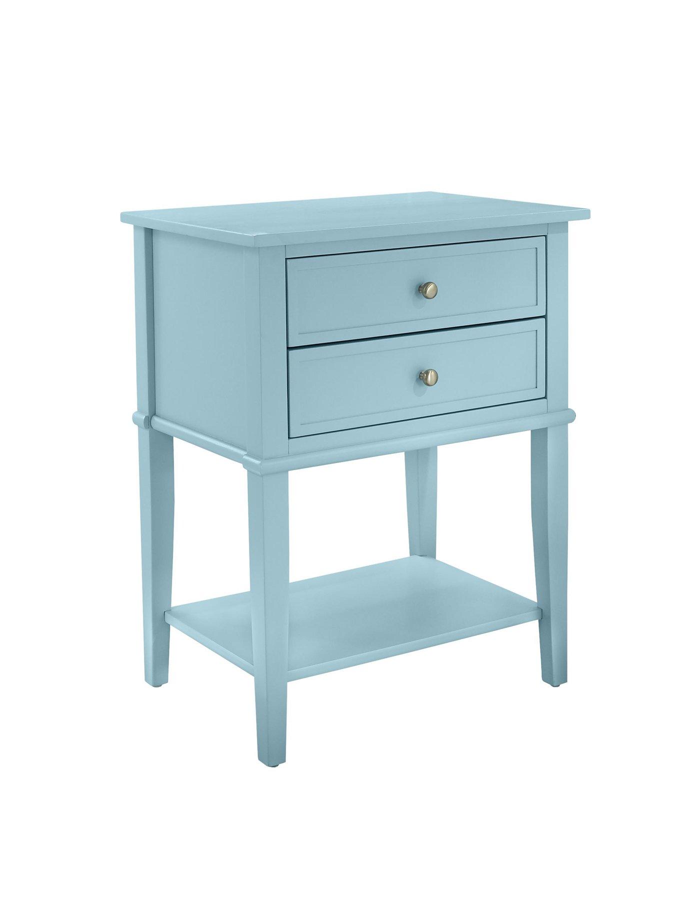 Image 4 of 7 of Dorel Home Franklin Accent Table With 2 Drawers Blue