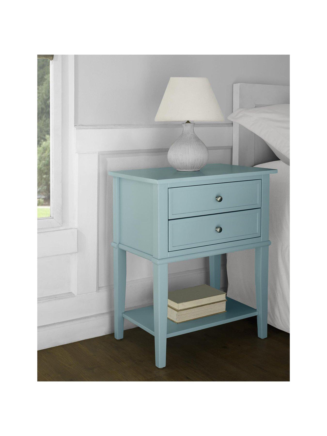 Image 5 of 7 of Dorel Home Franklin Accent Table With 2 Drawers Blue
