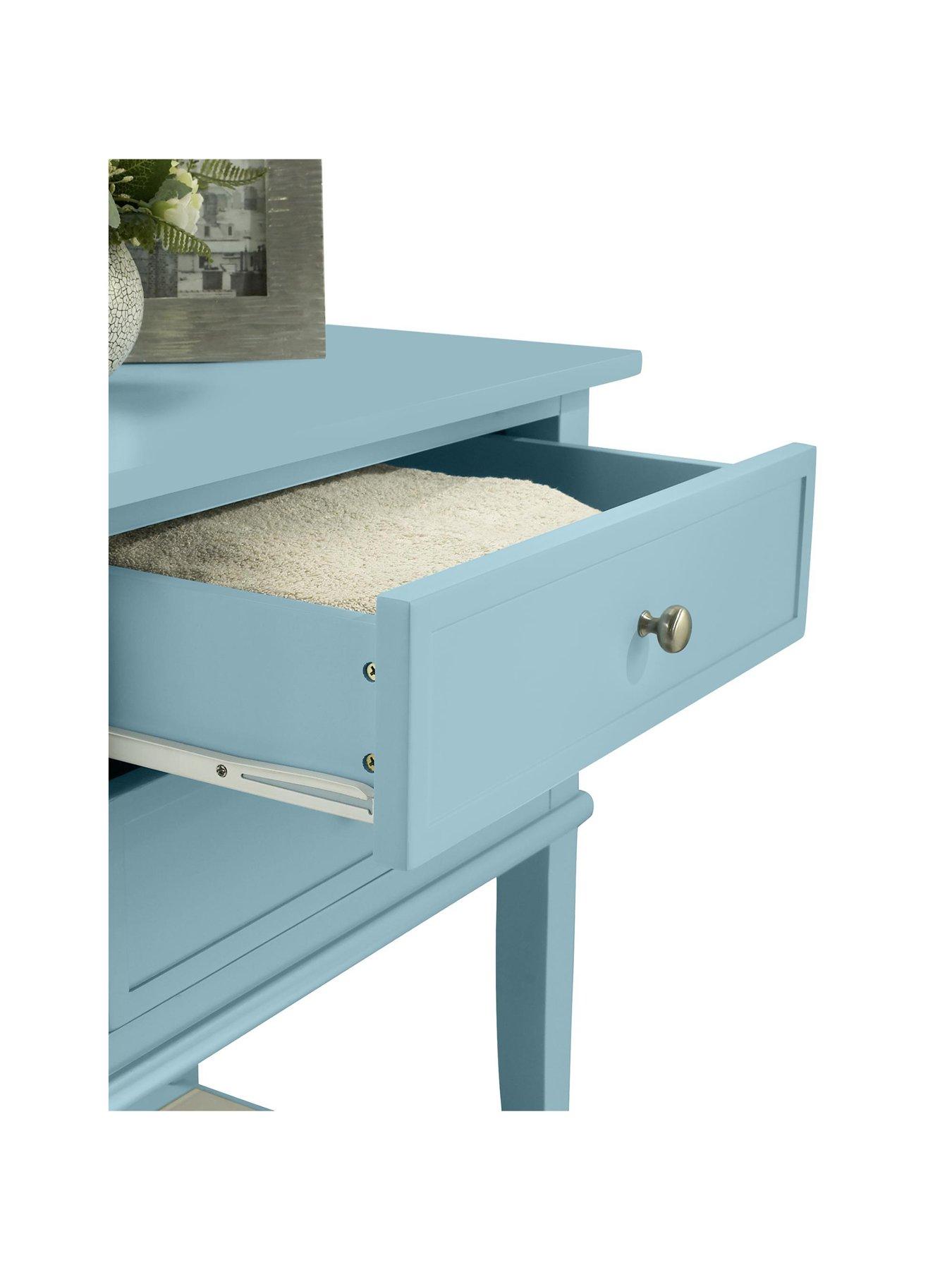 Image 6 of 7 of Dorel Home Franklin Accent Table With 2 Drawers Blue