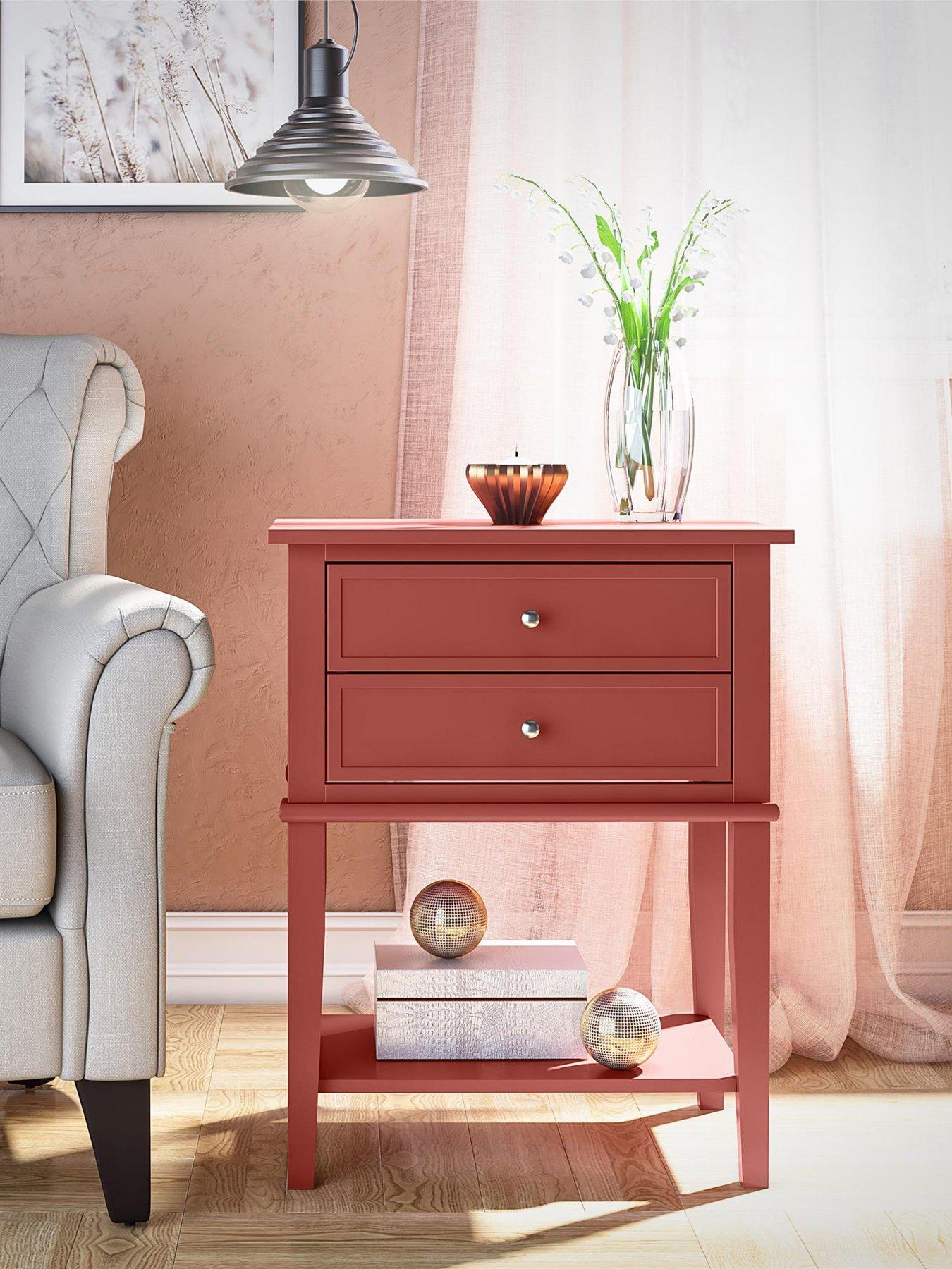Dorel Home Franklin Accent Table With 2 Drawers Terracotta