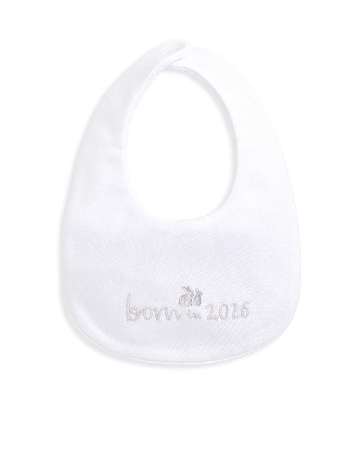 Mamas & Papas Baby Unisex Born In 2026 Bib - White