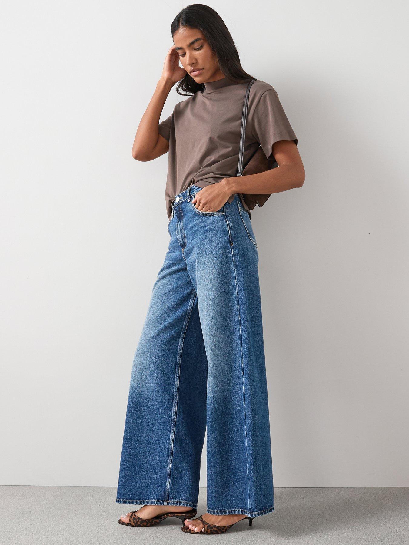 The Very Collection High Waist Wide Leg Co-ord Jeans - Dark Wash